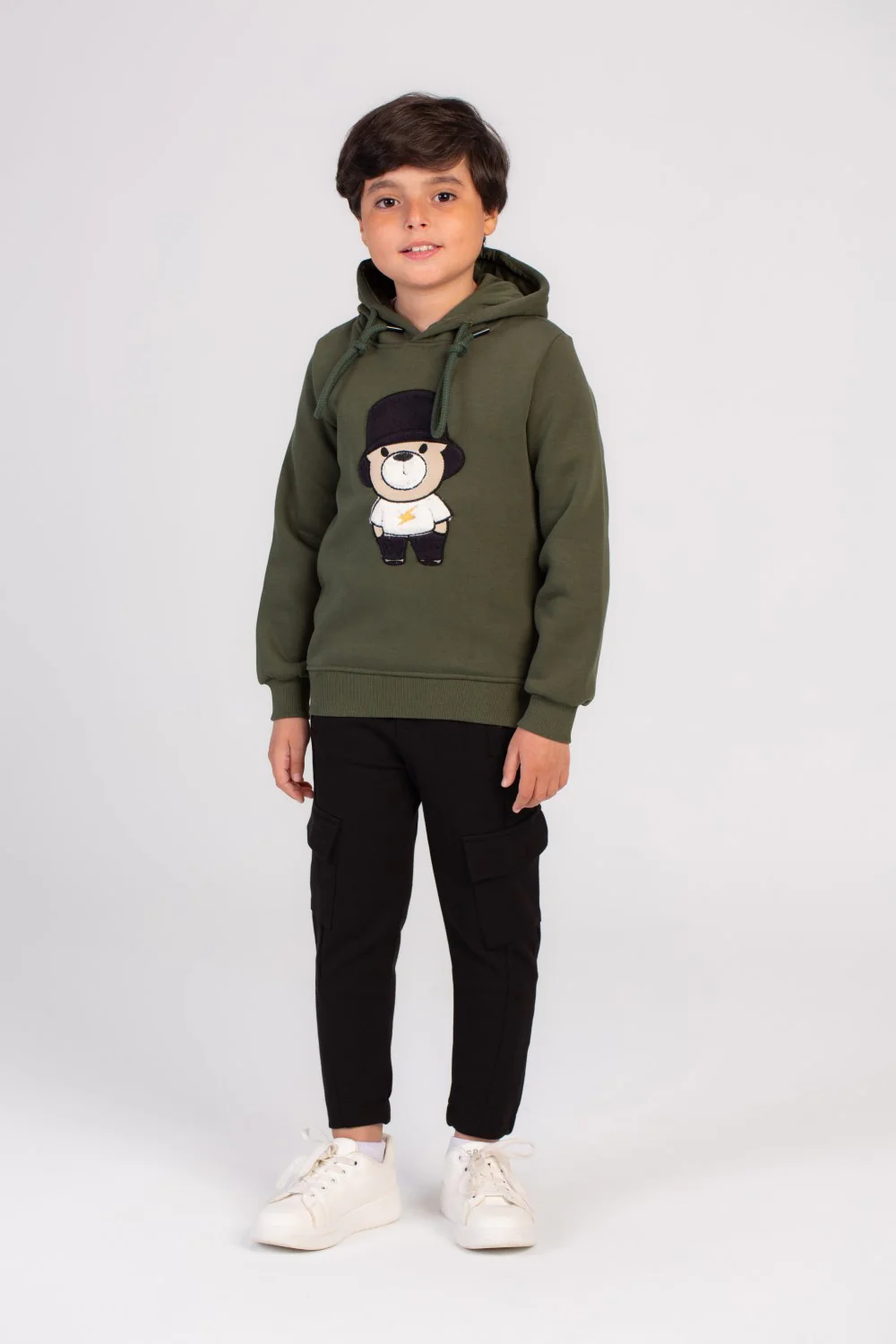 Boy's Hoodie Front Printed Hooded Comfort Melton Padded Sweatshirt Perfect For Chilly Days - Image 4