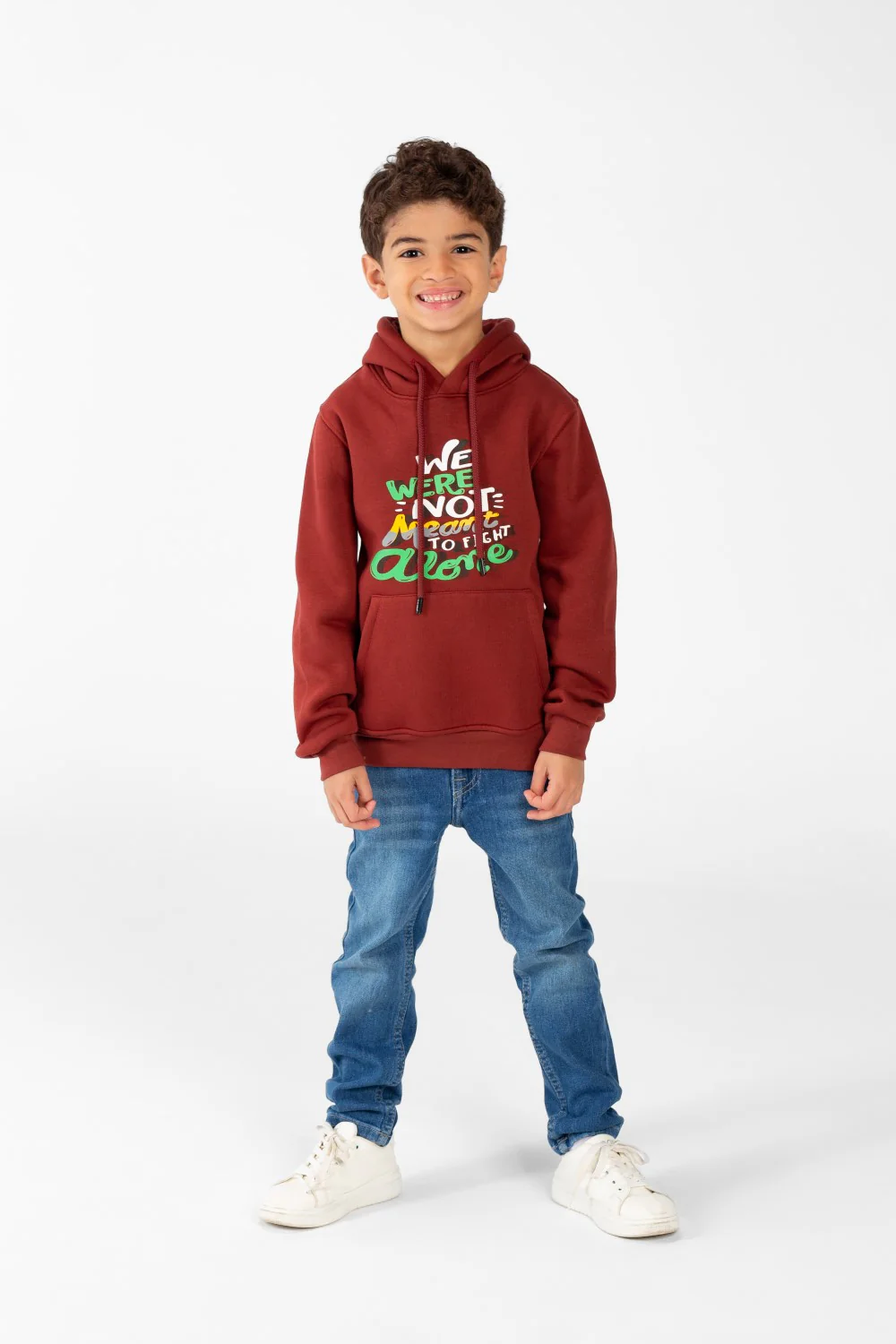 Boy's Hoodie Sweatshirt With Front Print And Long Sleeves - Image 12
