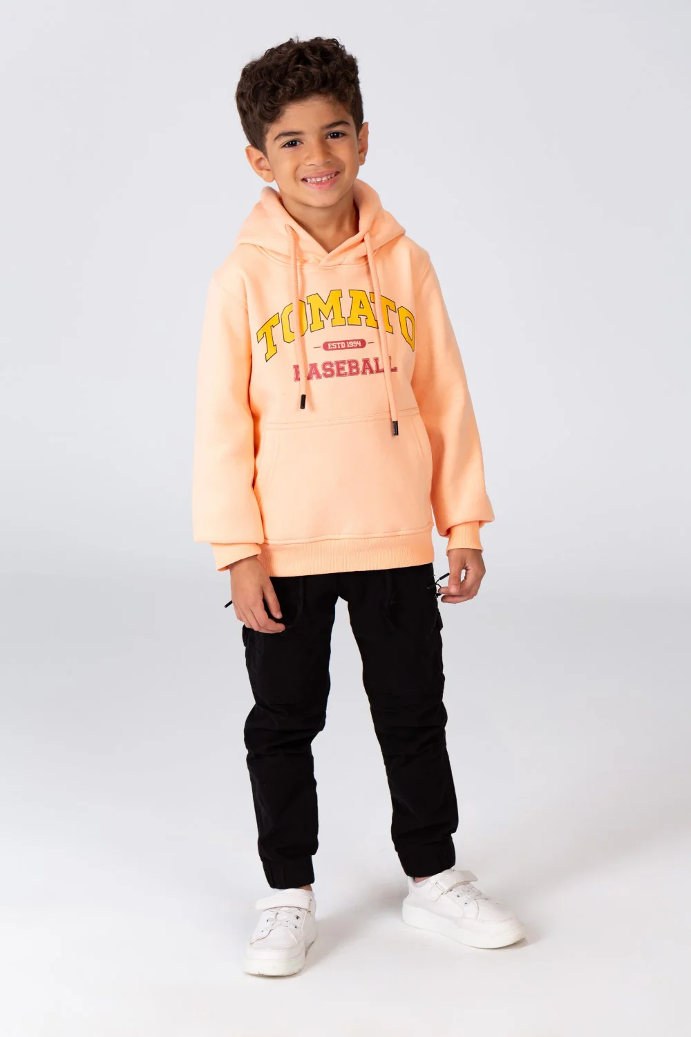 Boy's Hoodie Sweatshirt With Tomato Print And Kangaroo Pocket On The Front - Image 3