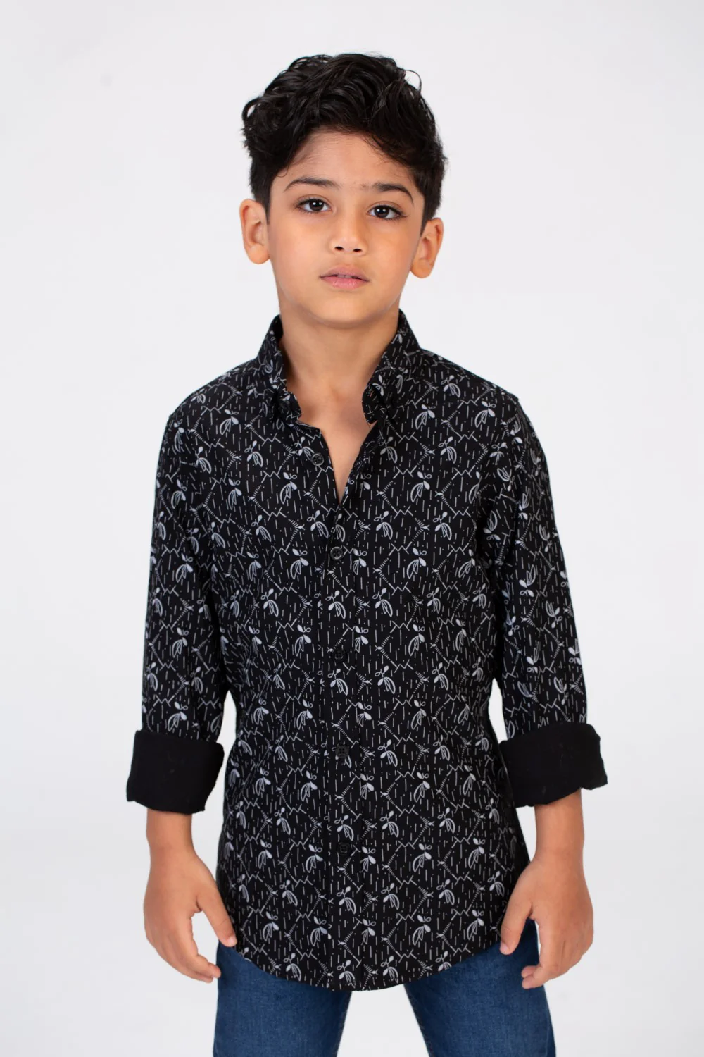 Boys Jakar Shirt With Long Sleeves And Printed Poplin Material - Image 3