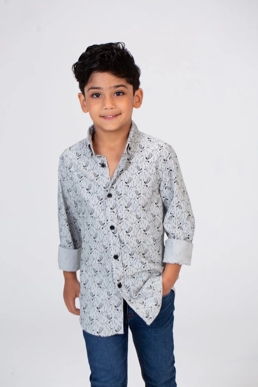 Boys Jakar Shirt With Long Sleeves And Printed Poplin Material - Image 9
