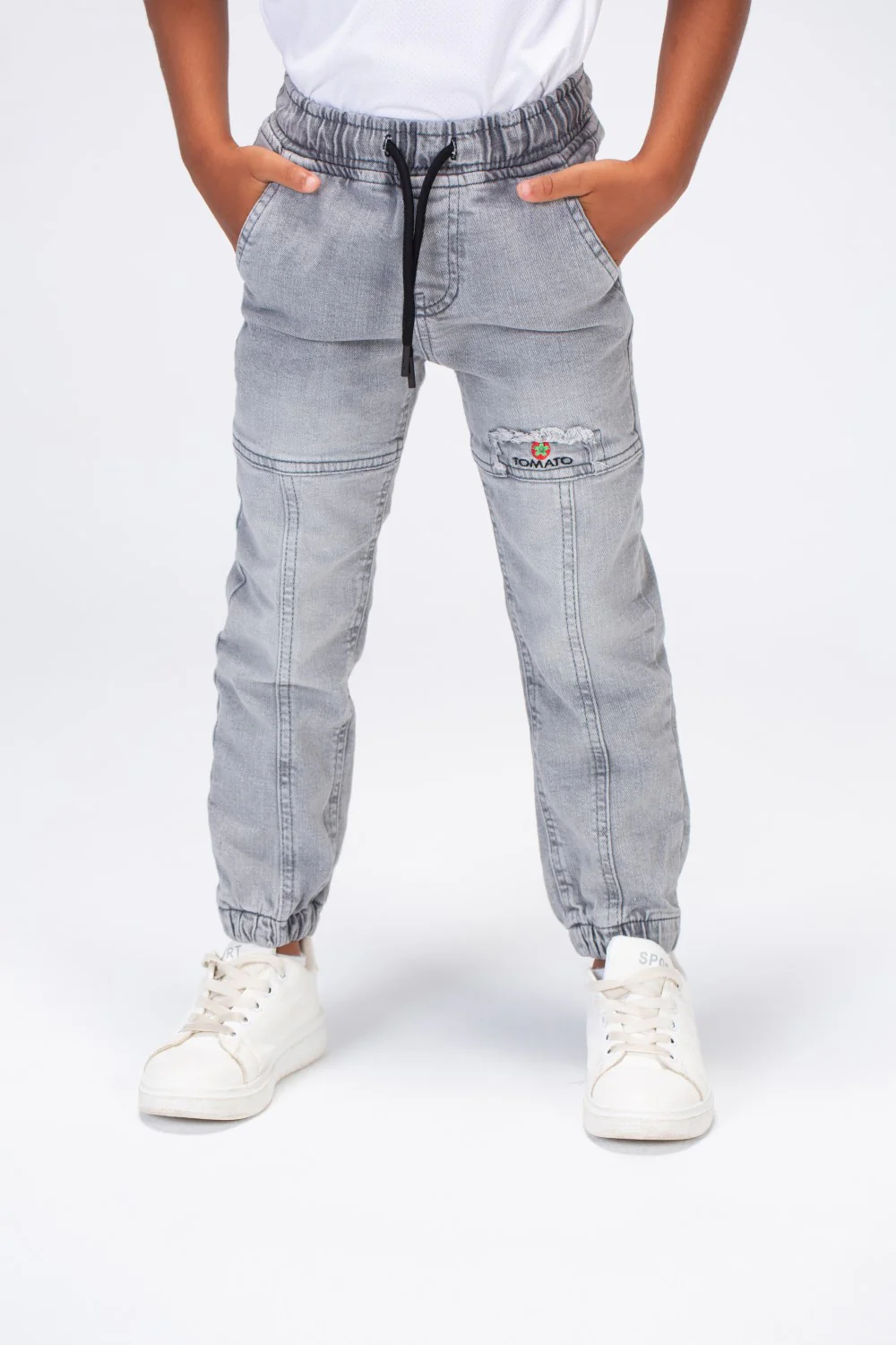 Boys Jeans Pants With Elastic Waistband And Tomato Logo On The Back - Image 11