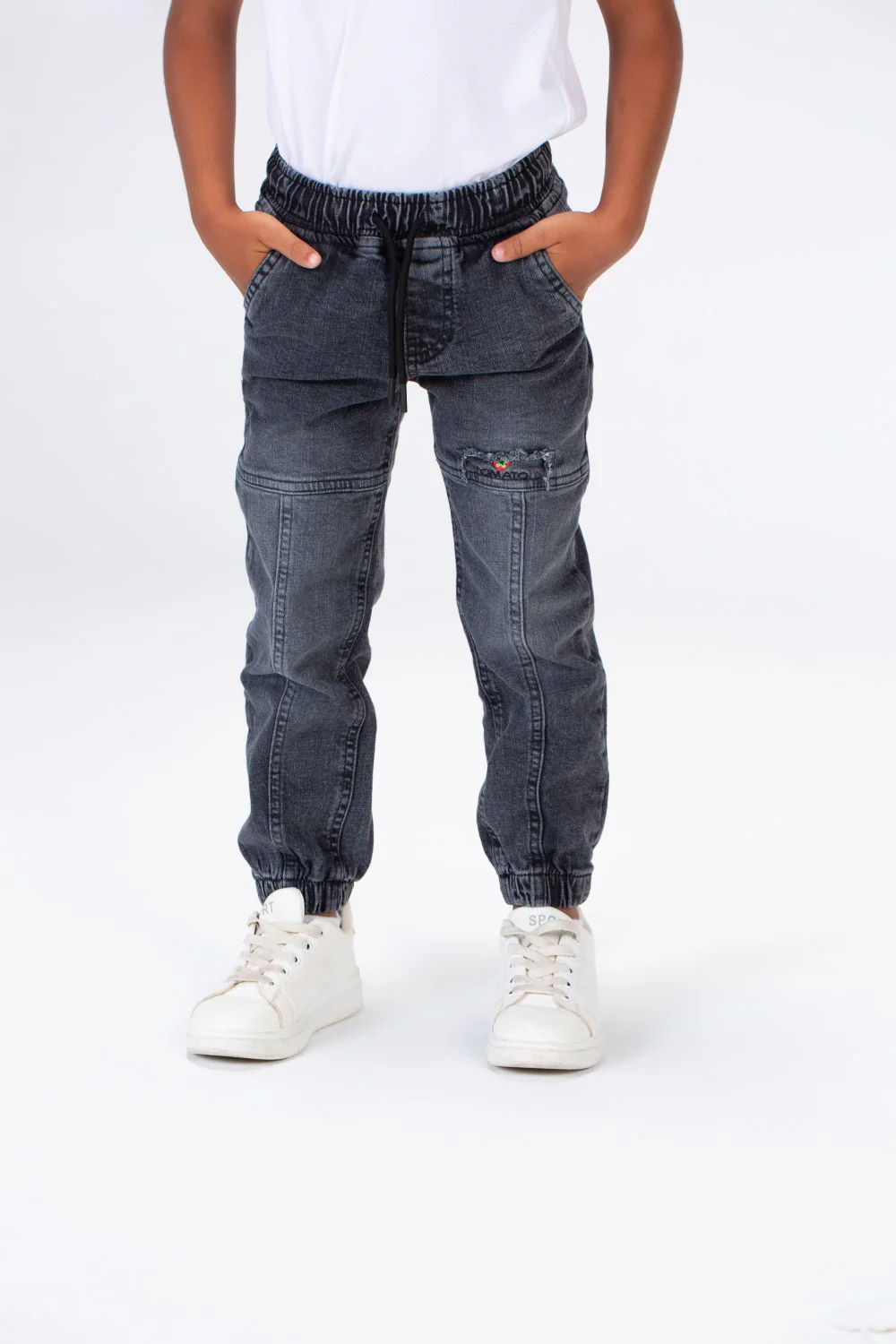 Boys Jeans Pants With Elastic Waistband And Tomato Logo On The Back - Image 7