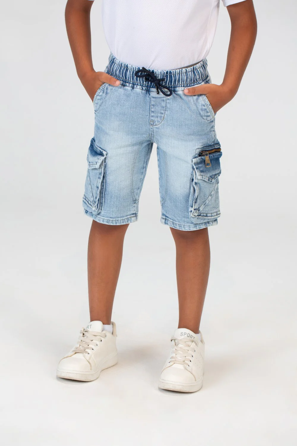 Boys Jeans Used Casual Shorts With Side Pockets And A Zipper On The Side - Image 13