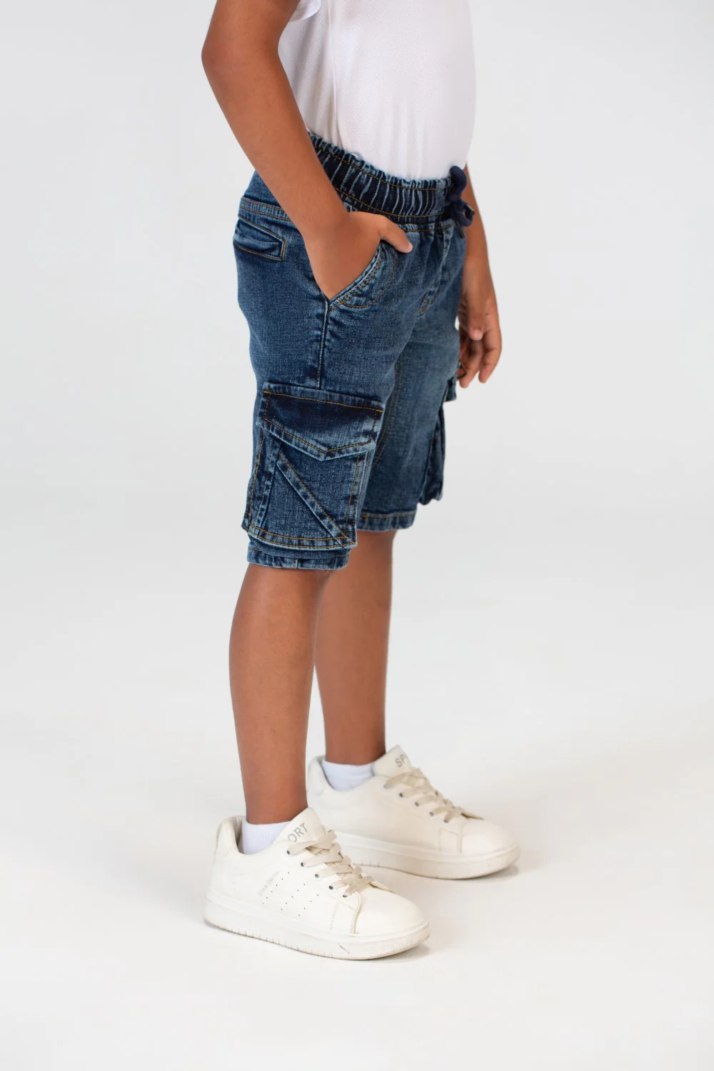 Boys Jeans Used Casual Shorts With Side Pockets And A Zipper On The Side - Image 6