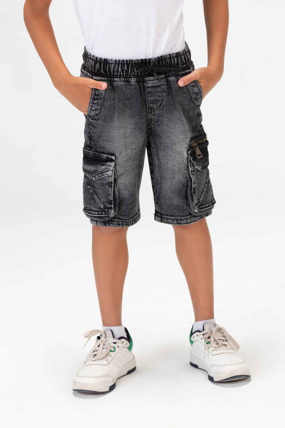 Boys Jeans Used Casual Shorts With Side Pockets And A Zipper On The Side - Image 7