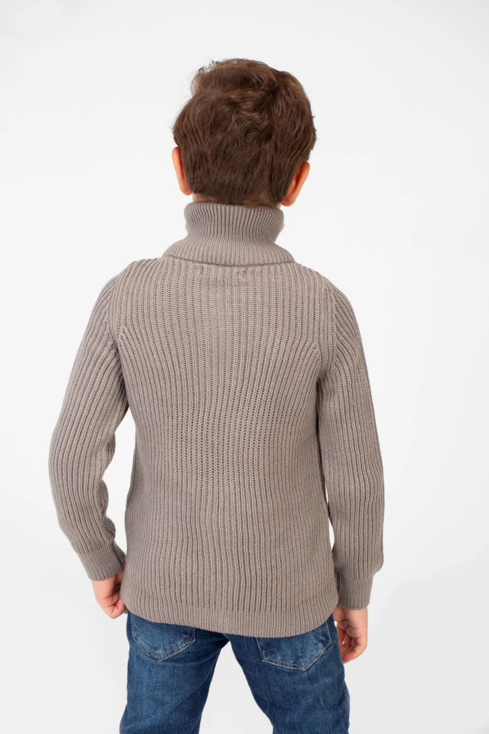 Boy's knit pullover with High Neck And Full Zip - Image 6