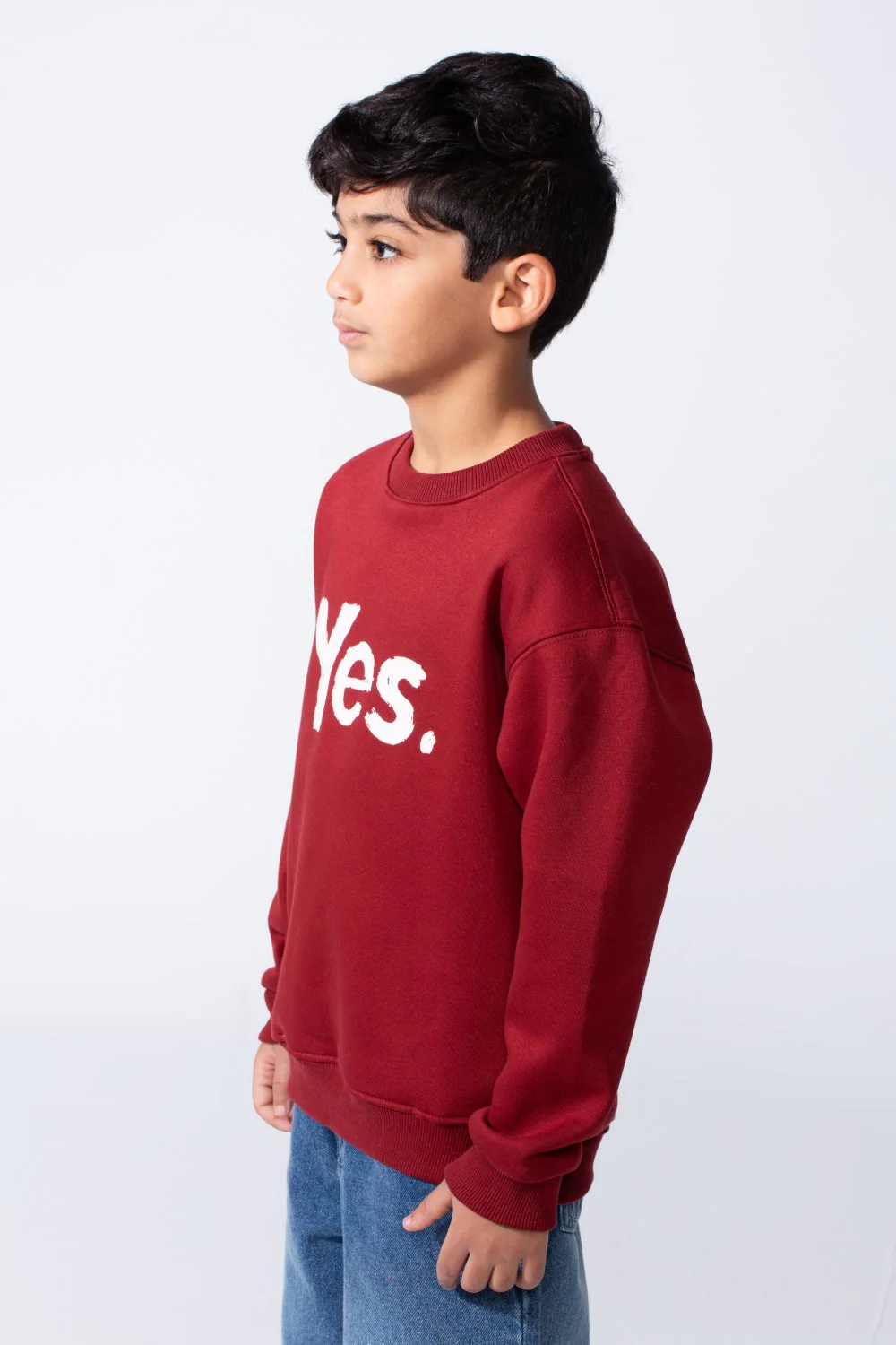 Boy's Long Sleeve Crew Neck Letter Front Print Comfy Slim Fit Sweatshirt - Image 12