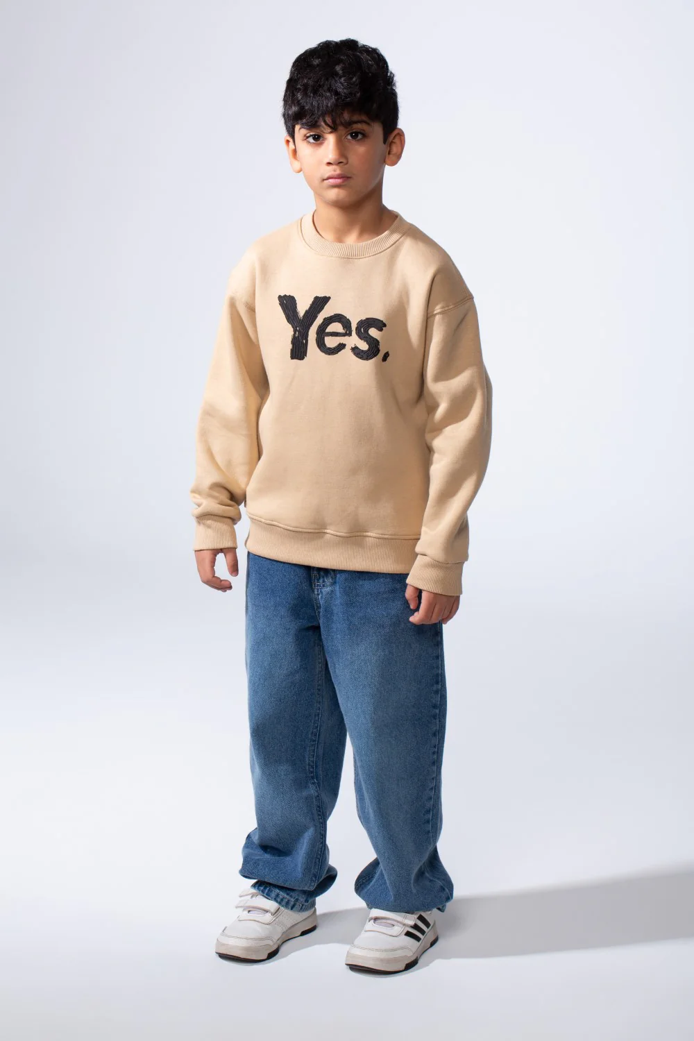Boy's Long Sleeve Crew Neck Letter Front Print Comfy Slim Fit Sweatshirt - Image 3