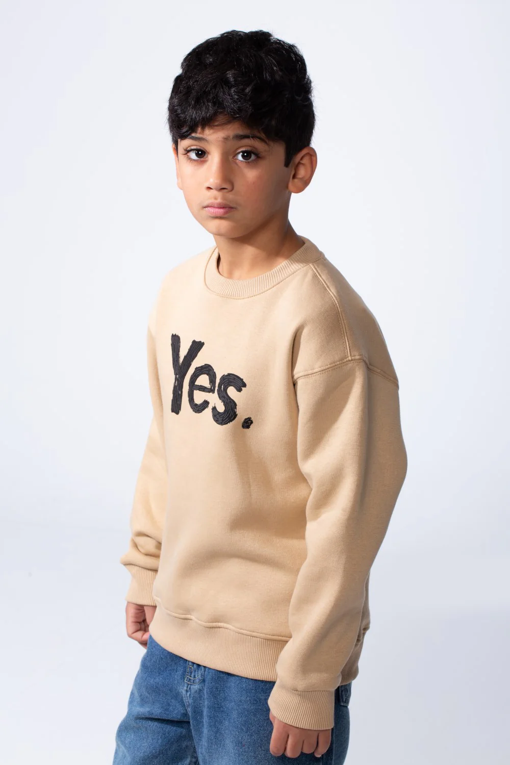 Boy's Long Sleeve Crew Neck Letter Front Print Comfy Slim Fit Sweatshirt - Image 4