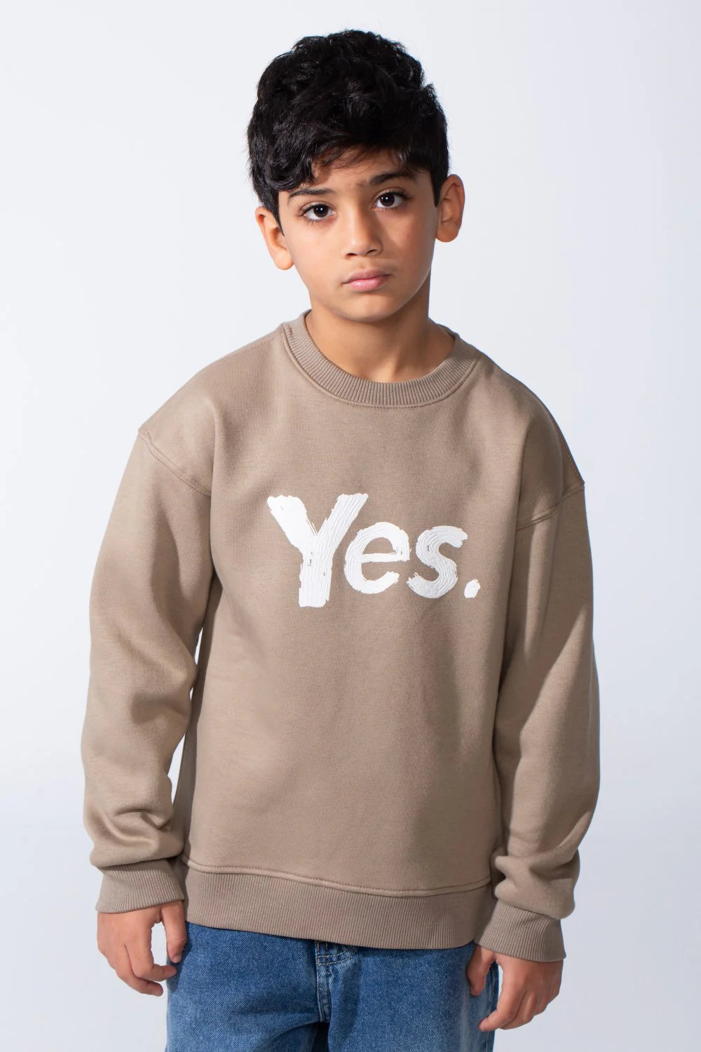 Boy's Long Sleeve Crew Neck Letter Front Print Comfy Slim Fit Sweatshirt - Image 5