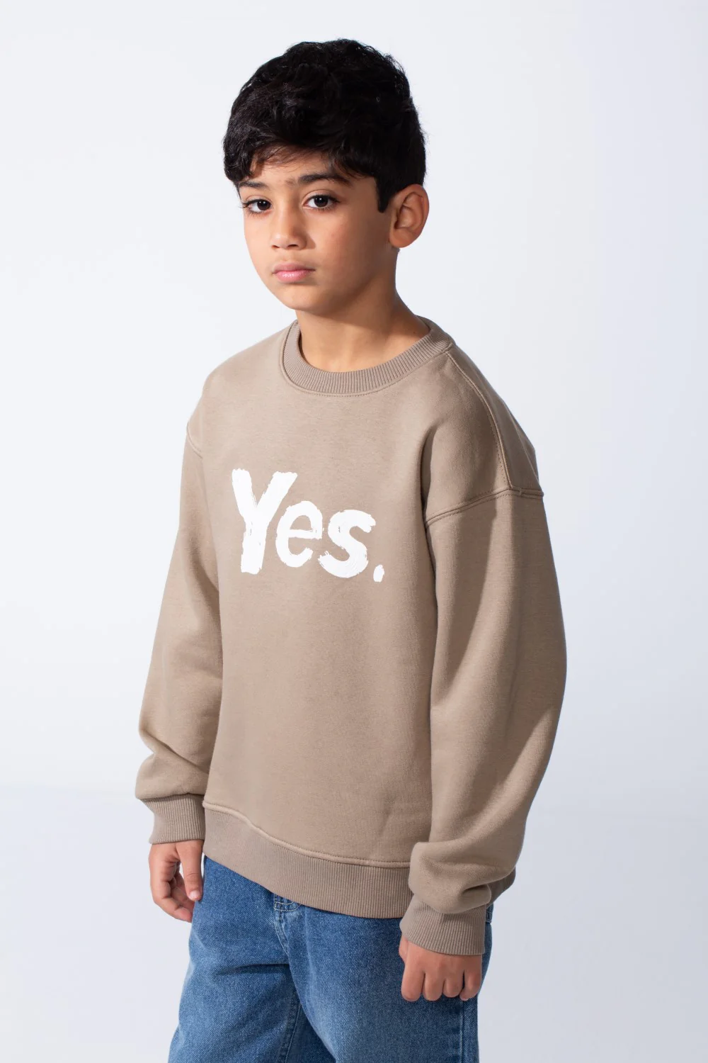 Boy's Long Sleeve Crew Neck Letter Front Print Comfy Slim Fit Sweatshirt - Image 8