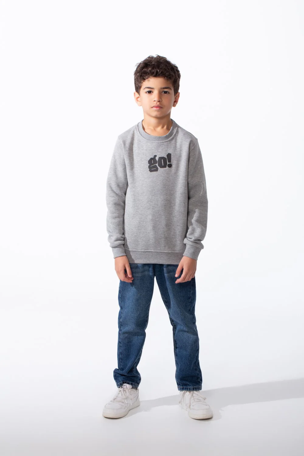 Boy's Long Sleeve Crew Neck Letter Front Print Comfy Slim Fit Sweatshirt - Image 3