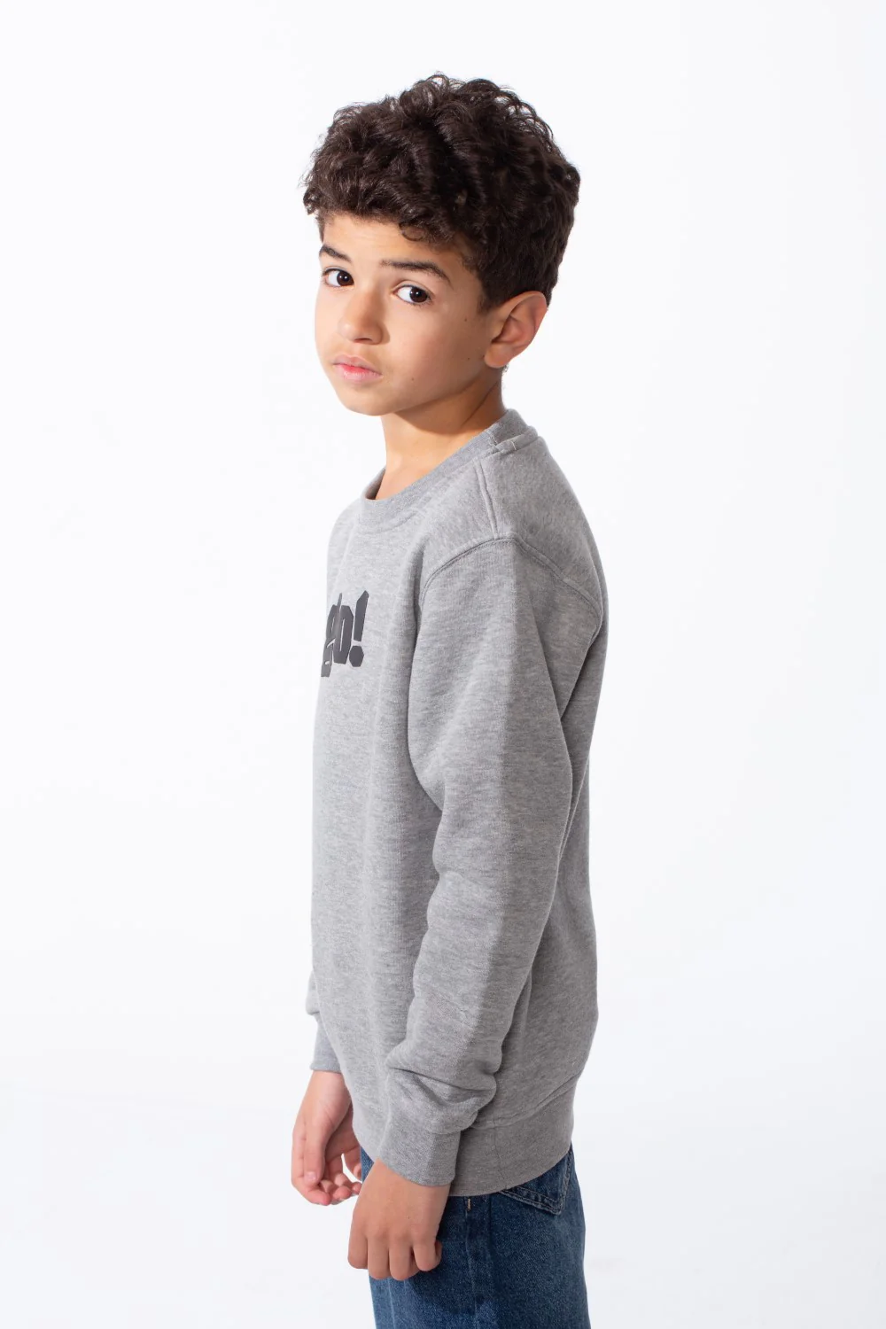 Boy's Long Sleeve Crew Neck Letter Front Print Comfy Slim Fit Sweatshirt - Image 4