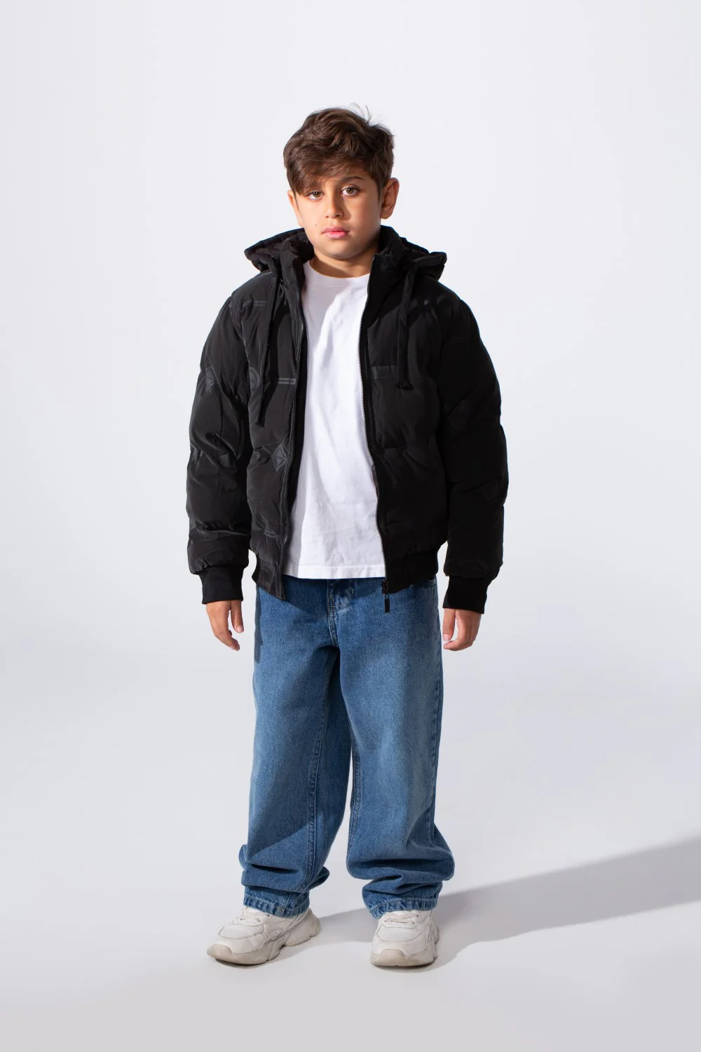 Boy's Long Sleeve Full-Zip Side Zip Pockets Hooded Puffer Waterproof Jacket - Image 3