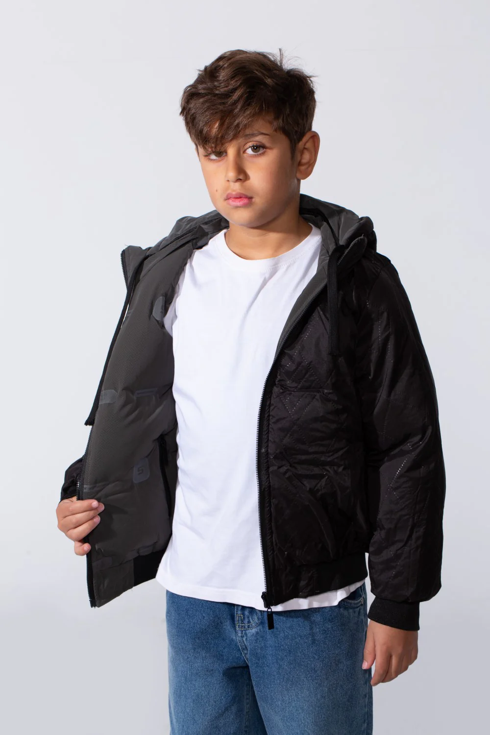 Boy's Long Sleeve Full-Zip Side Zip Pockets Hooded Puffer Waterproof Jacket - Image 6