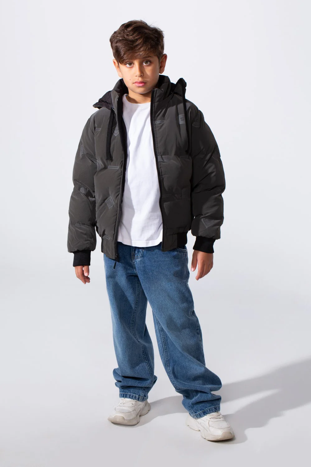 Boy's Long Sleeve Full-Zip Side Zip Pockets Hooded Puffer Waterproof Jacket - Image 7