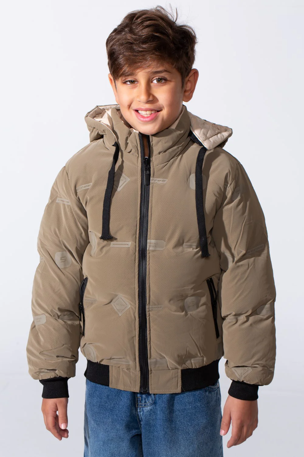 Boy's Long Sleeve Full-Zip Side Zip Pockets Hooded Puffer Waterproof Jacket - Image 9