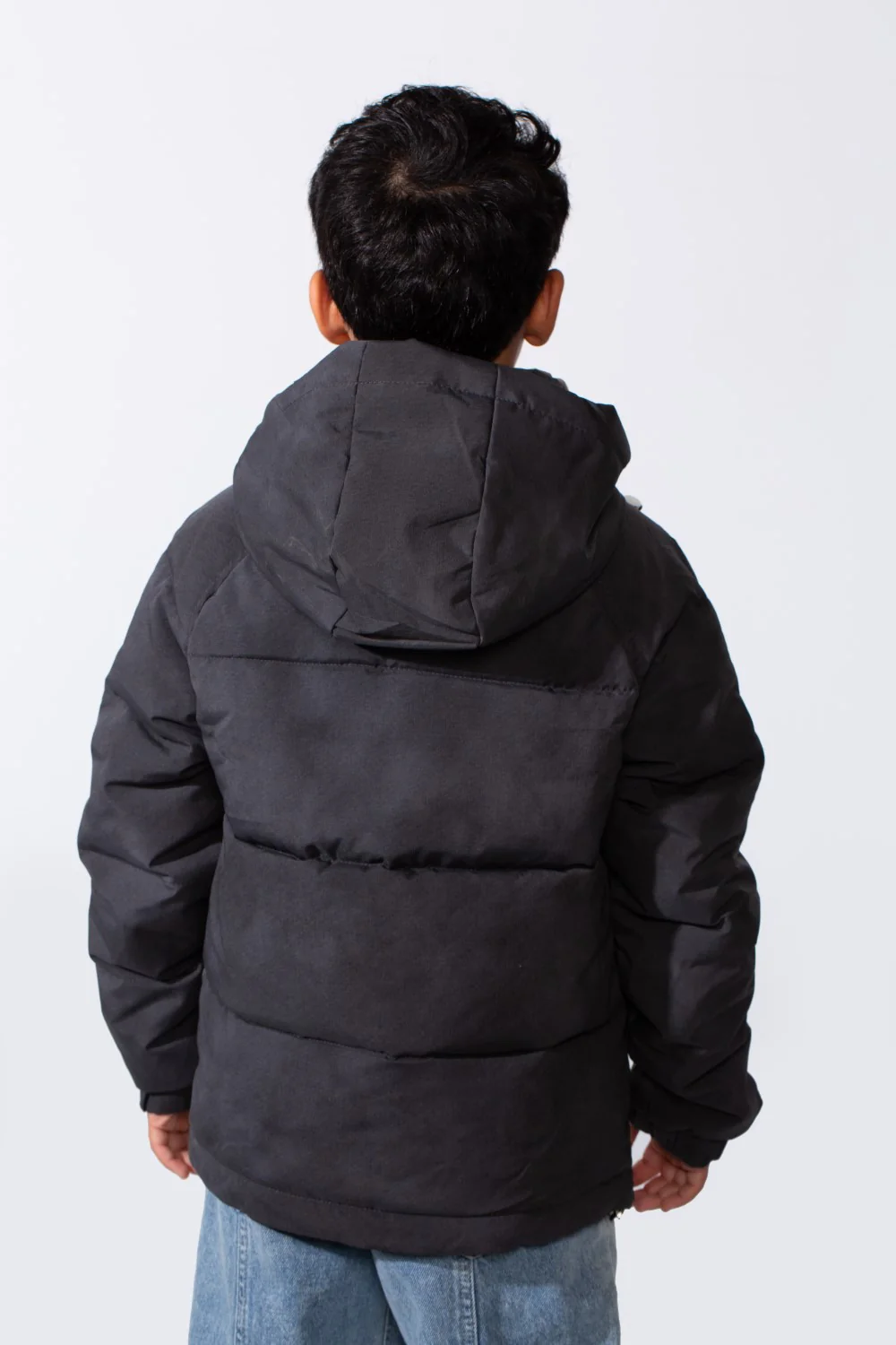 Boy's Long Sleeve High Neck Full-Zip With Snap Buttons Practical Front Pockets Buffer Thermal Waterproof Hooded Jacket - Image 2