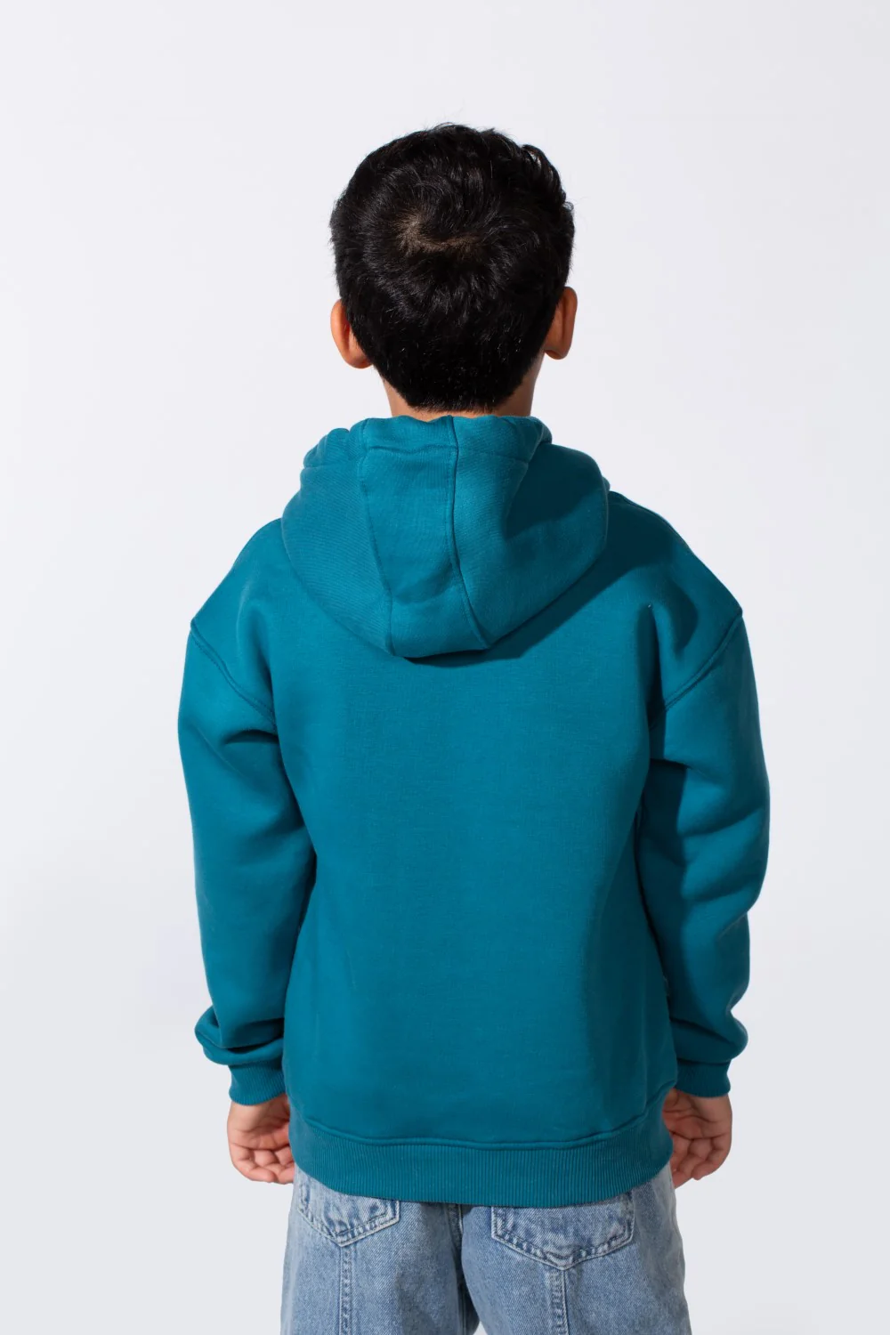 Boy's Long Sleeve Kangaroo Pocket With Front Letter Print Oversize Soft Melton Fabric For Relaxed Fit Everyday Wear Hooded Sweatshirt - Image 10