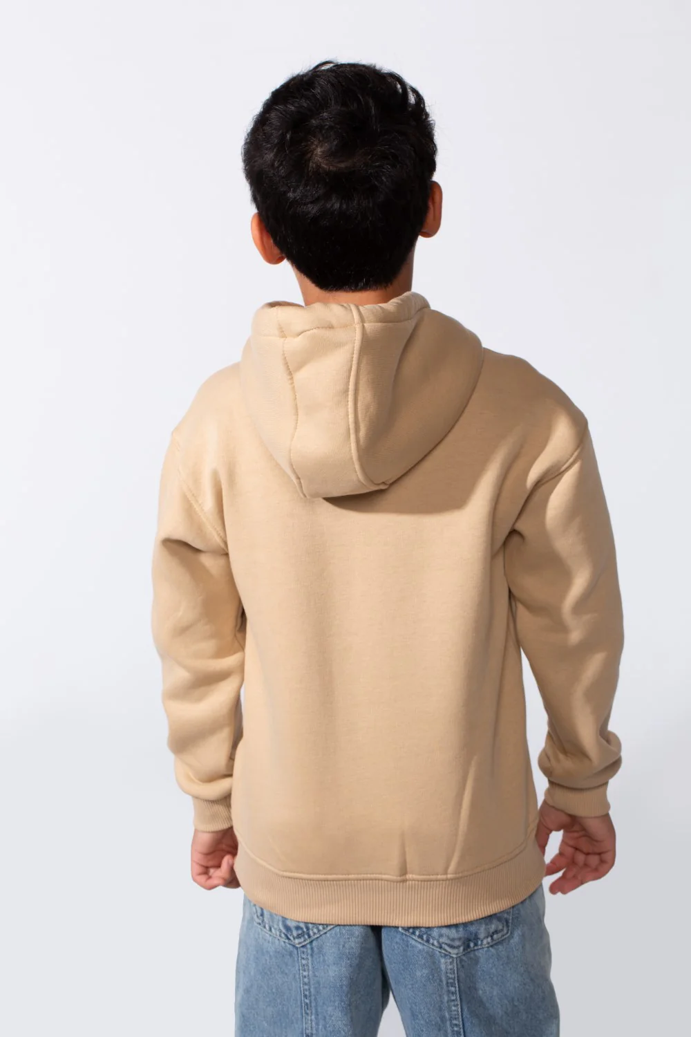 Boy's Long Sleeve Kangaroo Pocket With Front Letter Print Oversize Soft Melton Fabric For Relaxed Fit Everyday Wear Hooded Sweatshirt - Image 6
