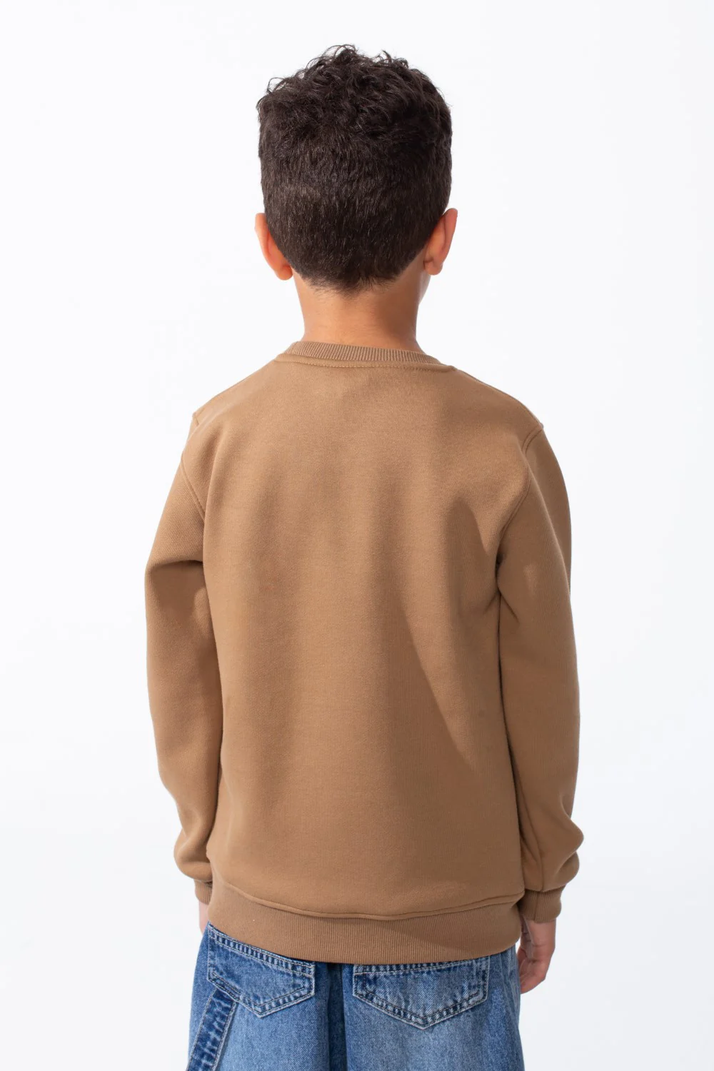 Boy's Long Sleeve Ribbed Cuffs Crew Neck Front Bold Text Casual Slim Fit Sweatshirt - Image 10