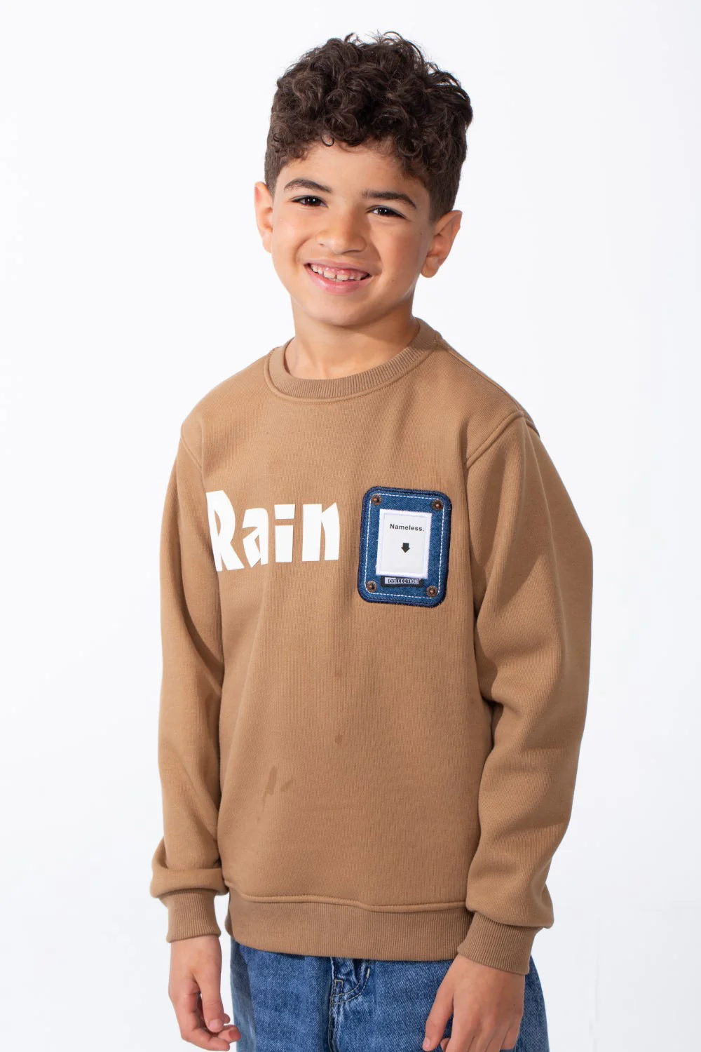 Boy's Long Sleeve Ribbed Cuffs Crew Neck Front Bold Text Casual Slim Fit Sweatshirt - Image 9