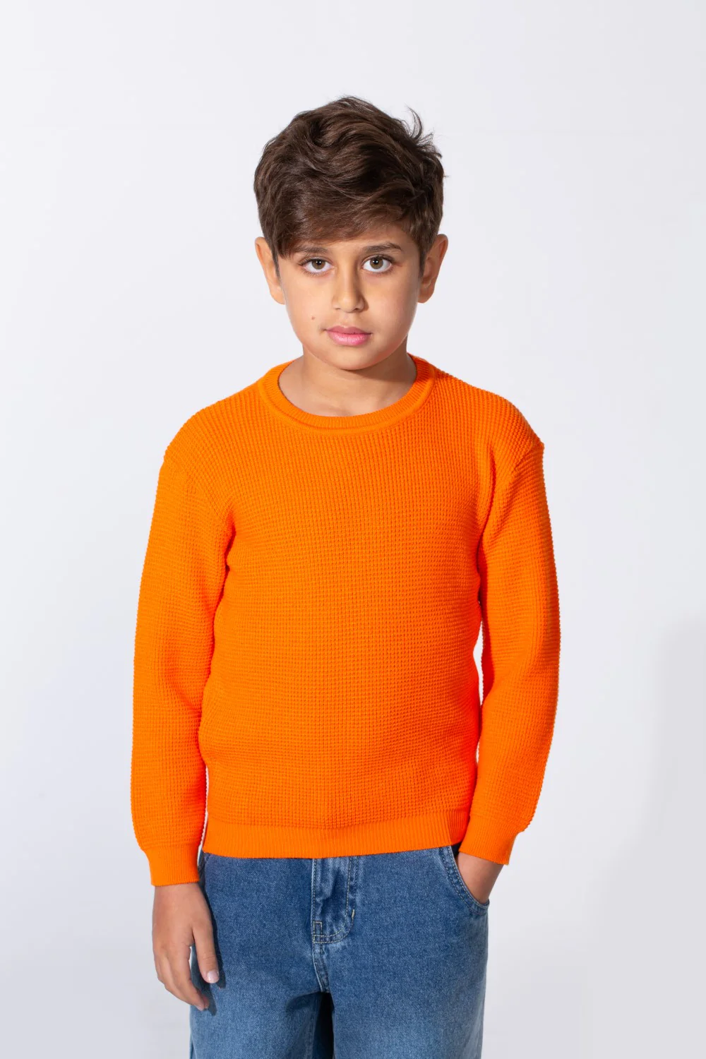 Boy's Long Sleeve Round Neckline Slim Fit Basic Comfy Classic Pullover - Image 33