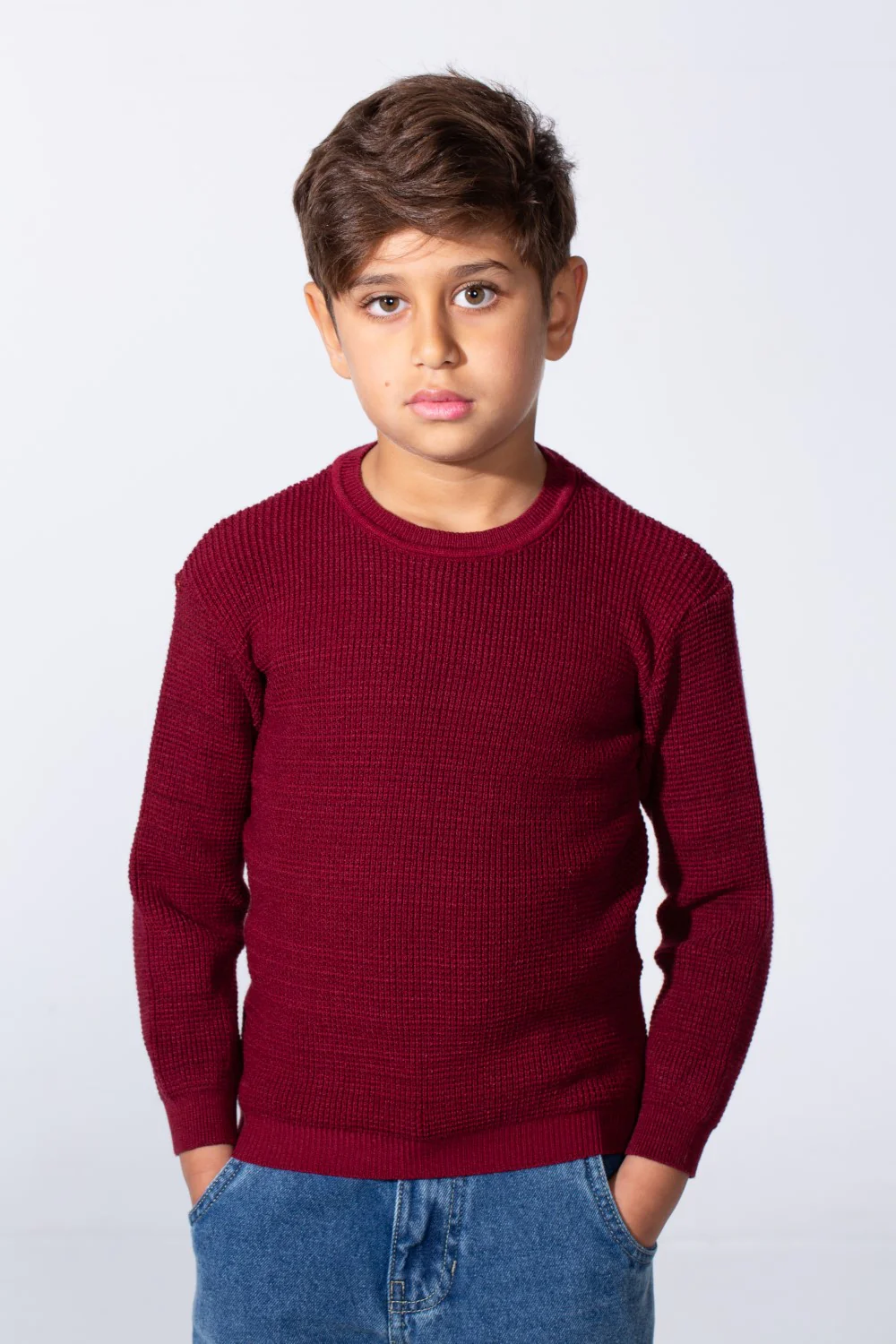 Boy's Long Sleeve Round Neckline Slim Fit Basic Comfy Classic Pullover - Image 61