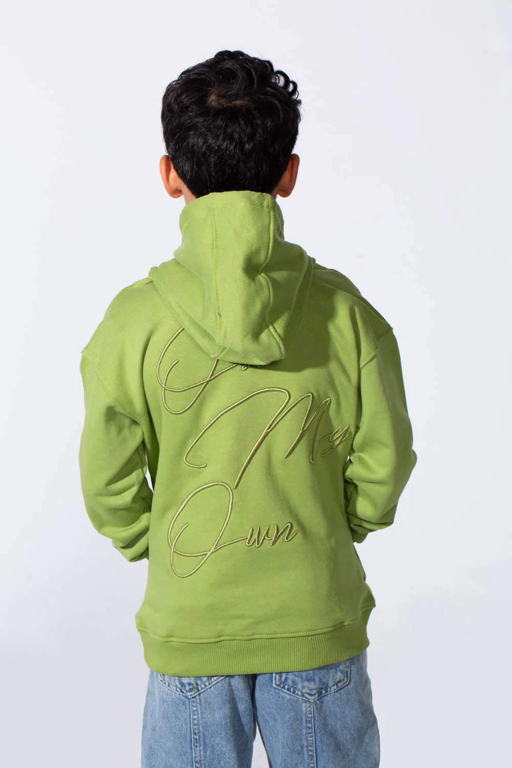 Boy's Long Sleeve With Raised- Letter Design Oversize Front Kangaroo Pockets Hooded Melton Everyday Wear Sweatshirt - Image 10