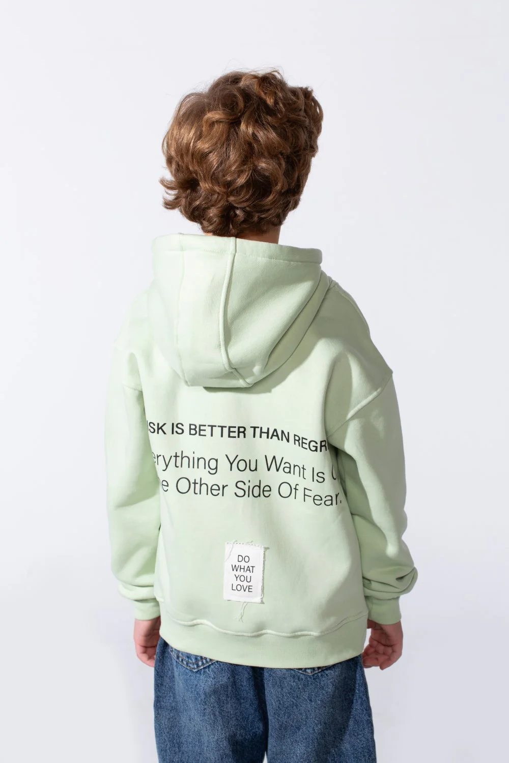 Boy's Long Sleeve With Unique Front And Back Print Oversize Everyday Wear Melton Hooded Sweatshirt - Image 10