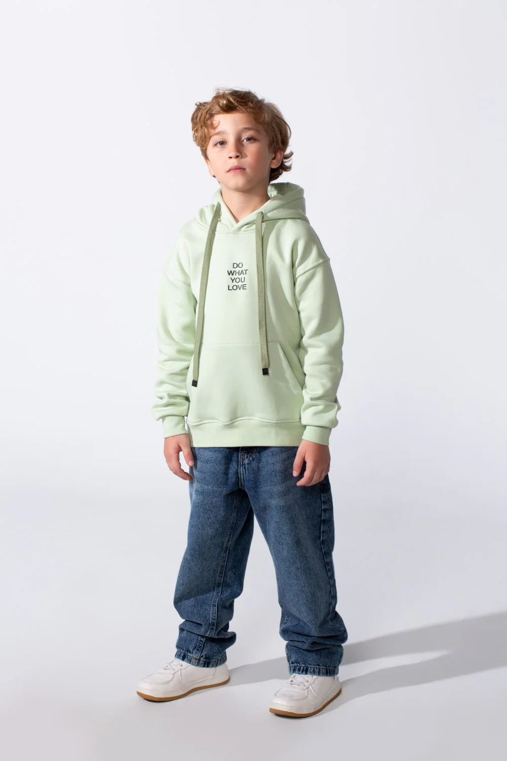 Boy's Long Sleeve With Unique Front And Back Print Oversize Everyday Wear Melton Hooded Sweatshirt - Image 11