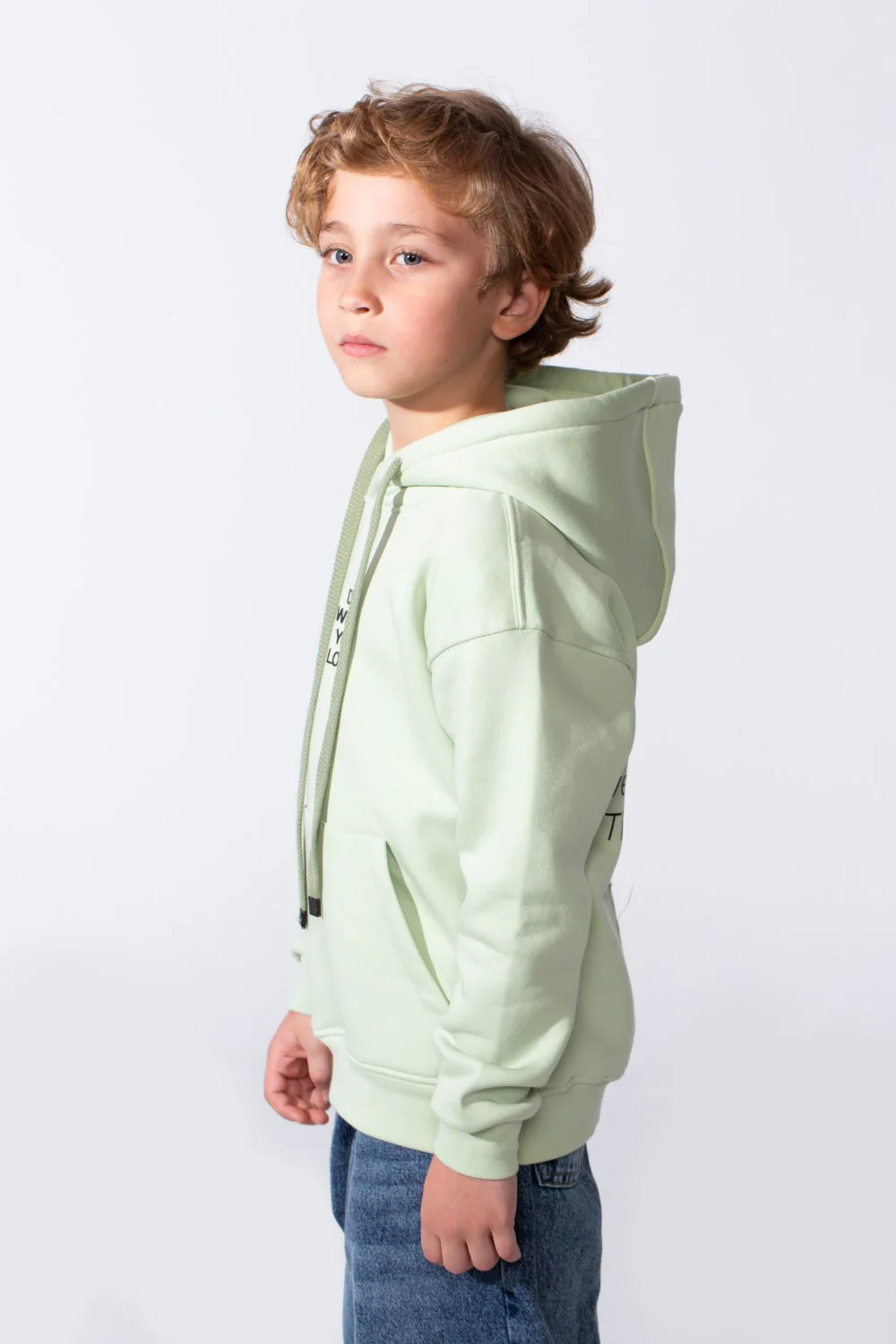 Boy's Long Sleeve With Unique Front And Back Print Oversize Everyday Wear Melton Hooded Sweatshirt - Image 12