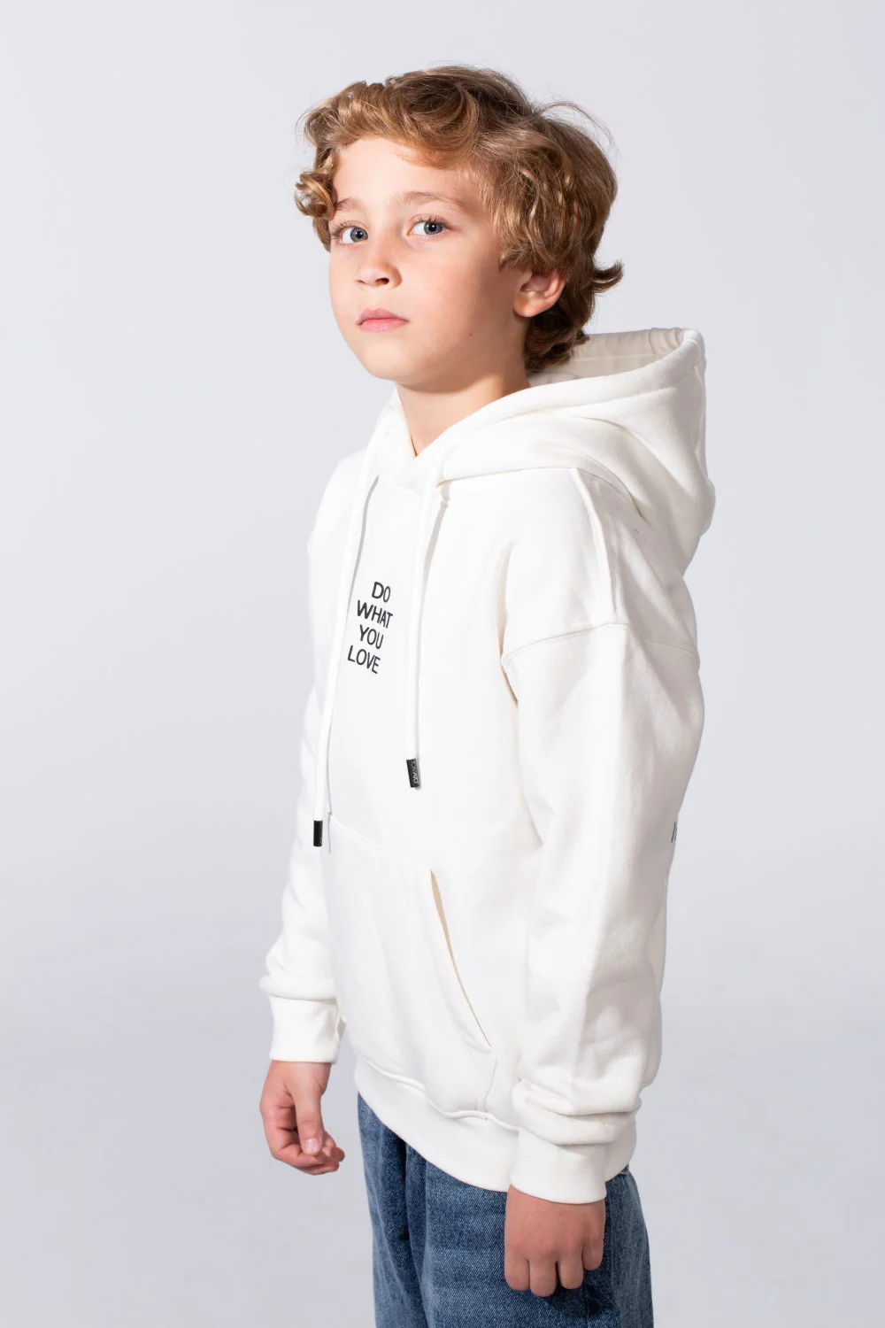 Boy's Long Sleeve With Unique Front And Back Print Oversize Everyday Wear Melton Hooded Sweatshirt - Image 4