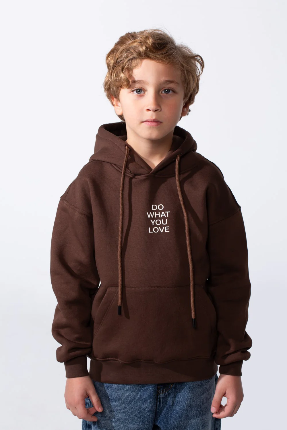 Boy's Long Sleeve With Unique Front And Back Print Oversize Everyday Wear Melton Hooded Sweatshirt - Image 5