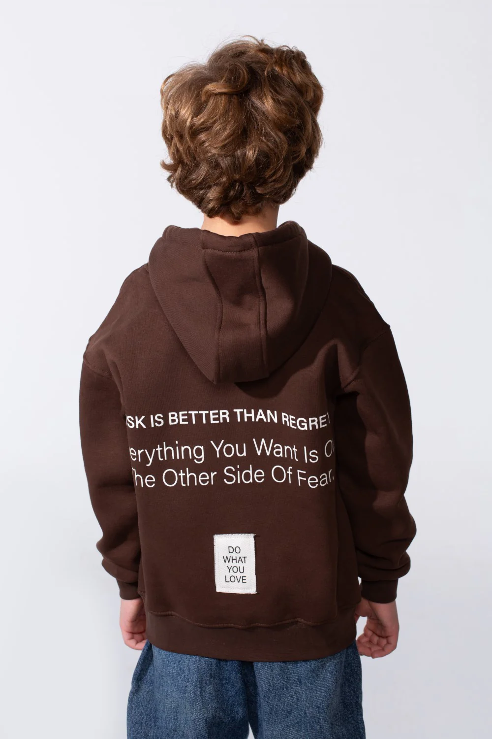 Boy's Long Sleeve With Unique Front And Back Print Oversize Everyday Wear Melton Hooded Sweatshirt - Image 6