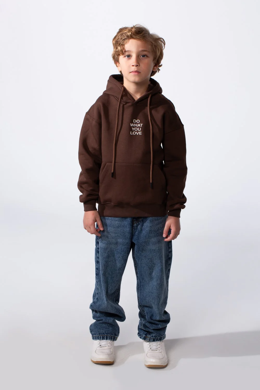 Boy's Long Sleeve With Unique Front And Back Print Oversize Everyday Wear Melton Hooded Sweatshirt - Image 7