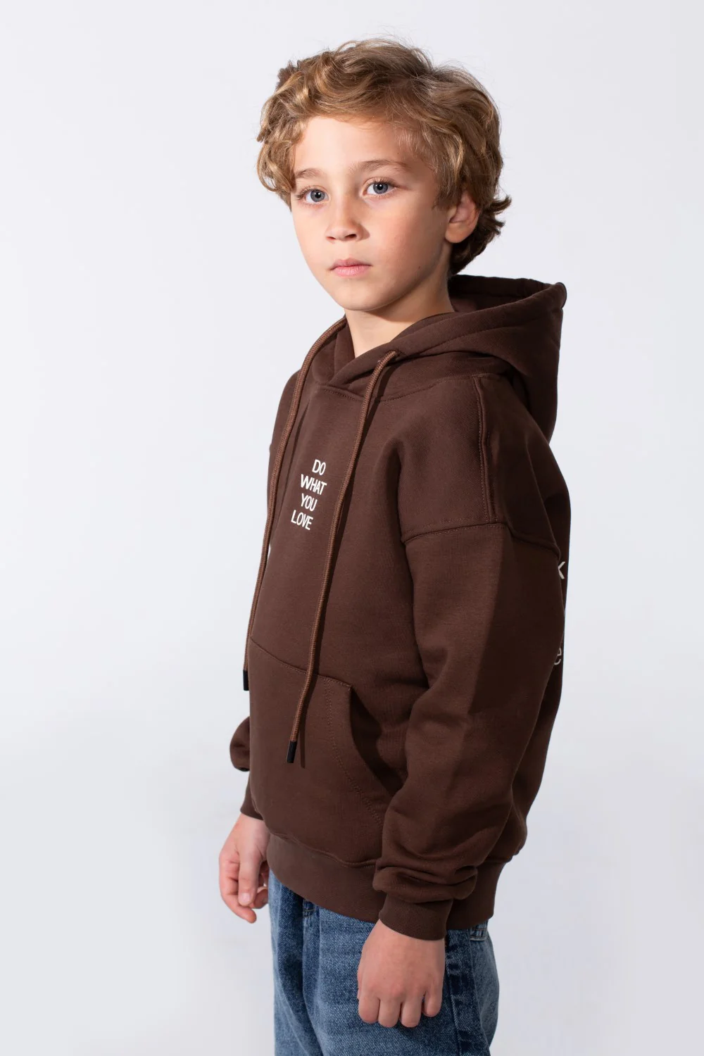 Boy's Long Sleeve With Unique Front And Back Print Oversize Everyday Wear Melton Hooded Sweatshirt - Image 8