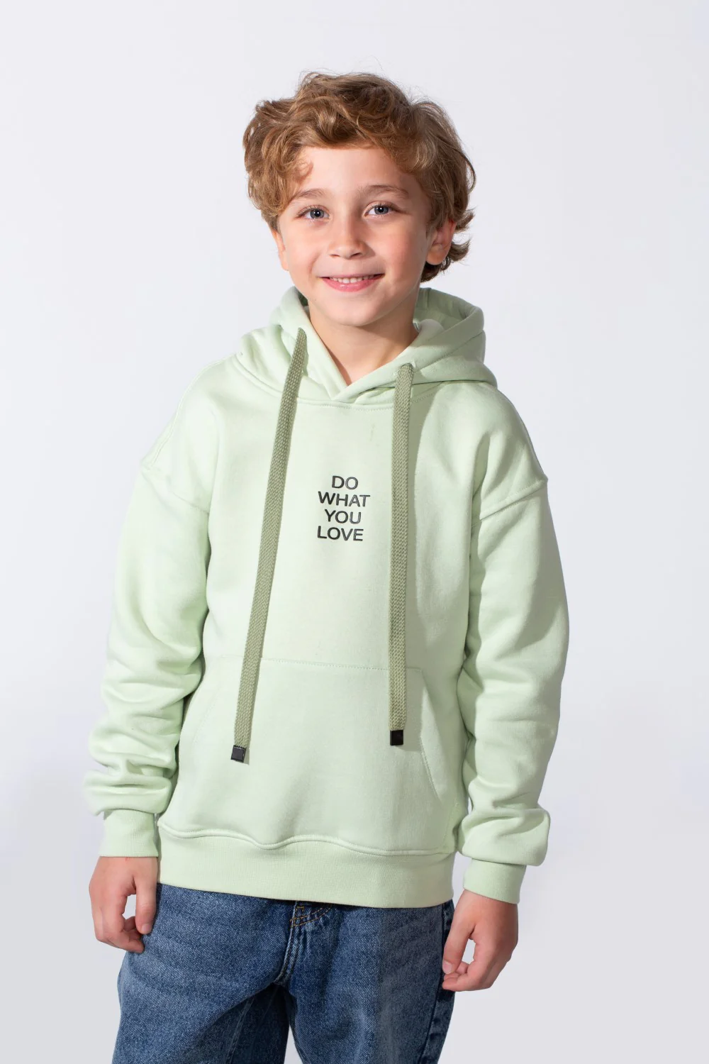 Boy's Long Sleeve With Unique Front And Back Print Oversize Everyday Wear Melton Hooded Sweatshirt - Image 9