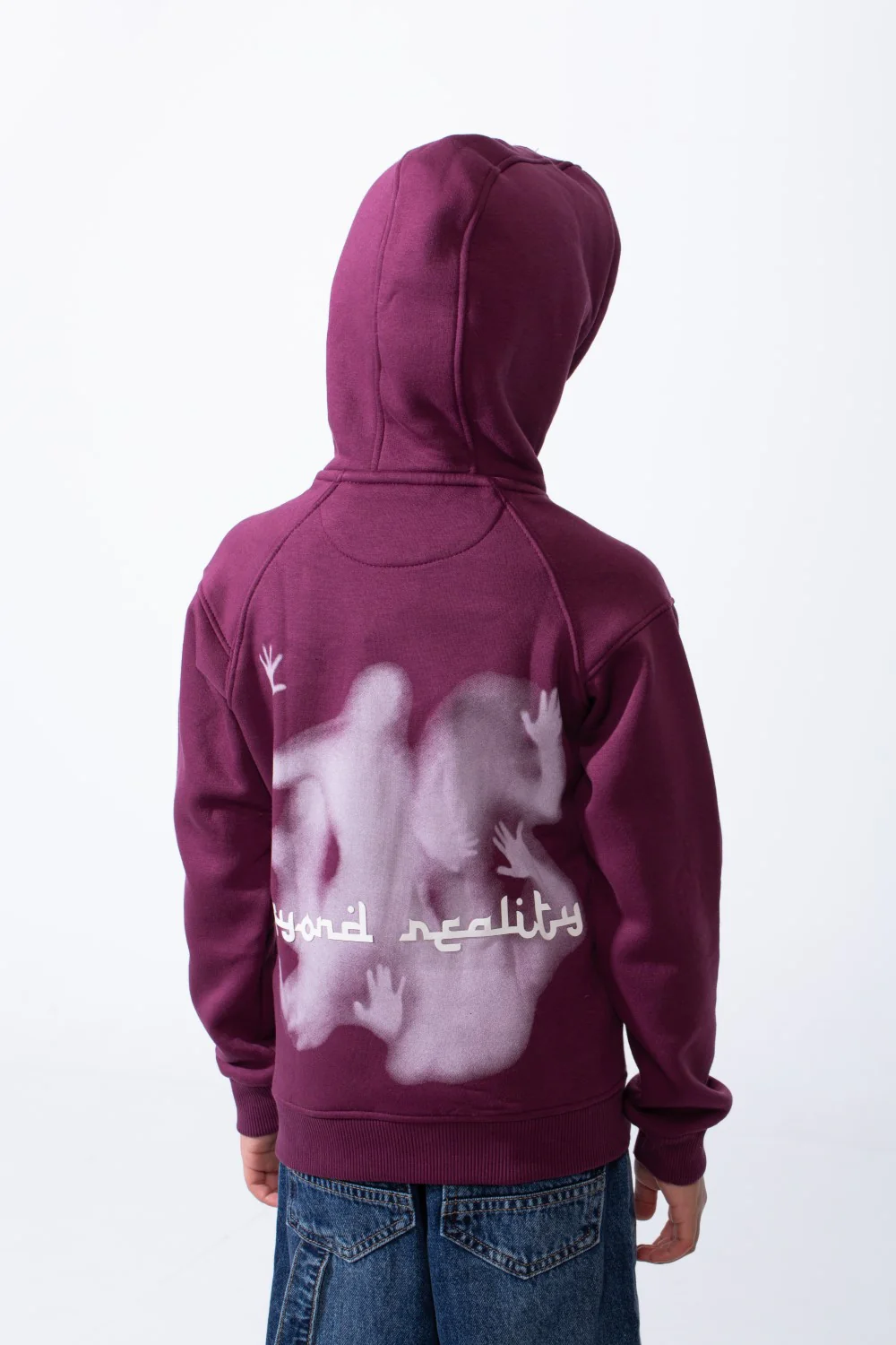 Boy's Melton Oversize Back Graphic Print Hooded Sweatshirt - Image 10