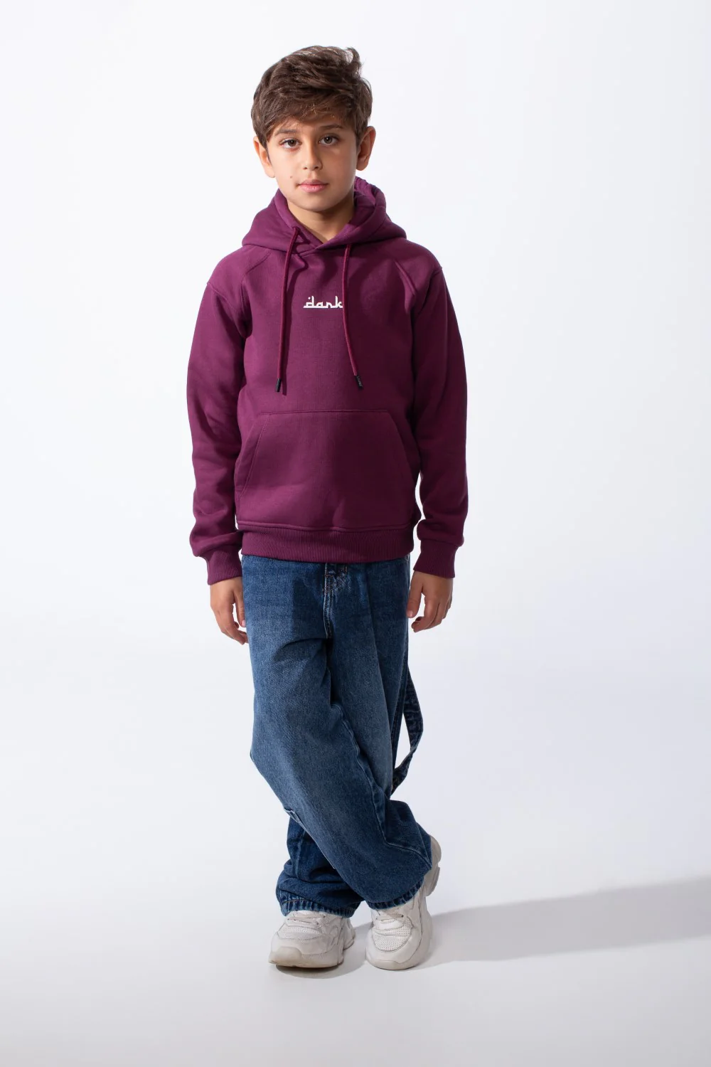 Boy's Melton Oversize Back Graphic Print Hooded Sweatshirt - Image 11