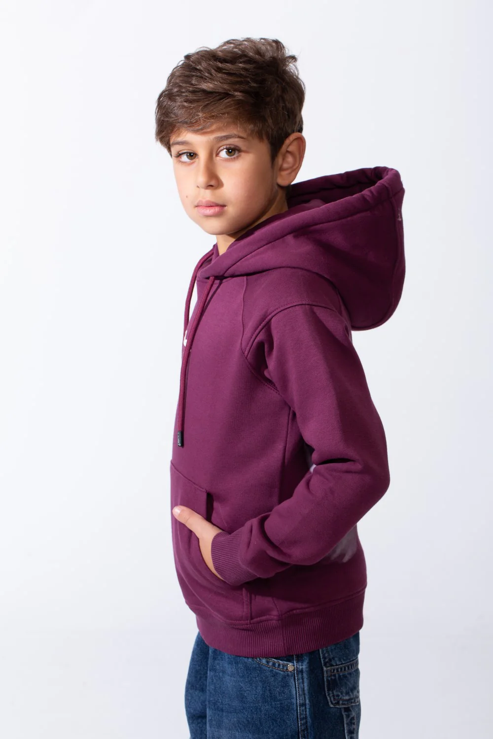 Boy's Melton Oversize Back Graphic Print Hooded Sweatshirt - Image 12