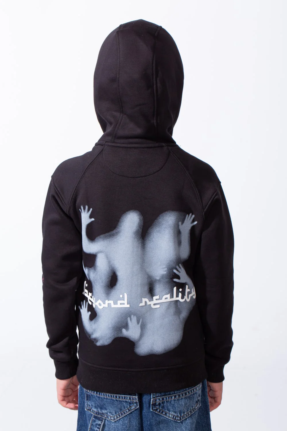 Boy's Melton Oversize Back Graphic Print Hooded Sweatshirt - Image 2
