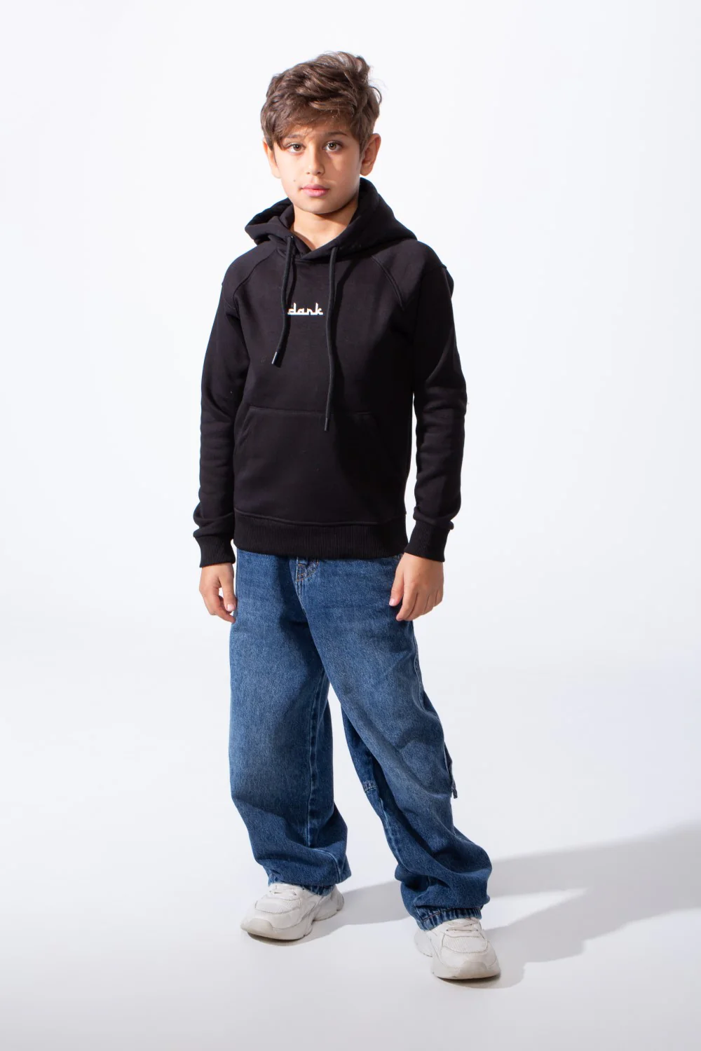 Boy's Melton Oversize Back Graphic Print Hooded Sweatshirt - Image 3