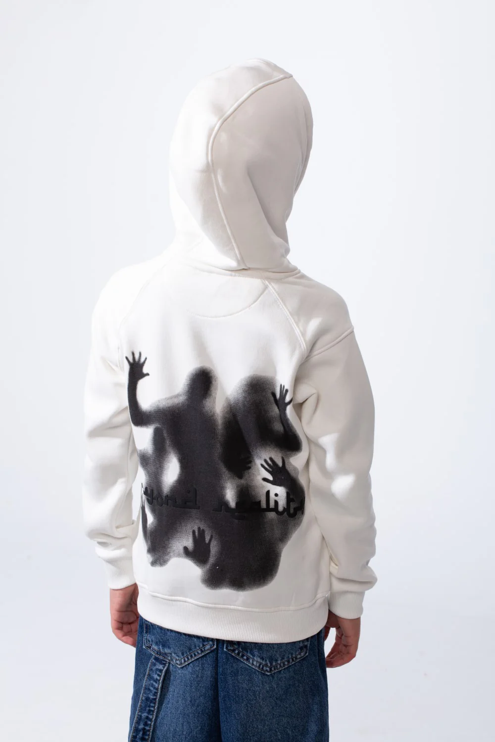 Boy's Melton Oversize Back Graphic Print Hooded Sweatshirt - Image 6
