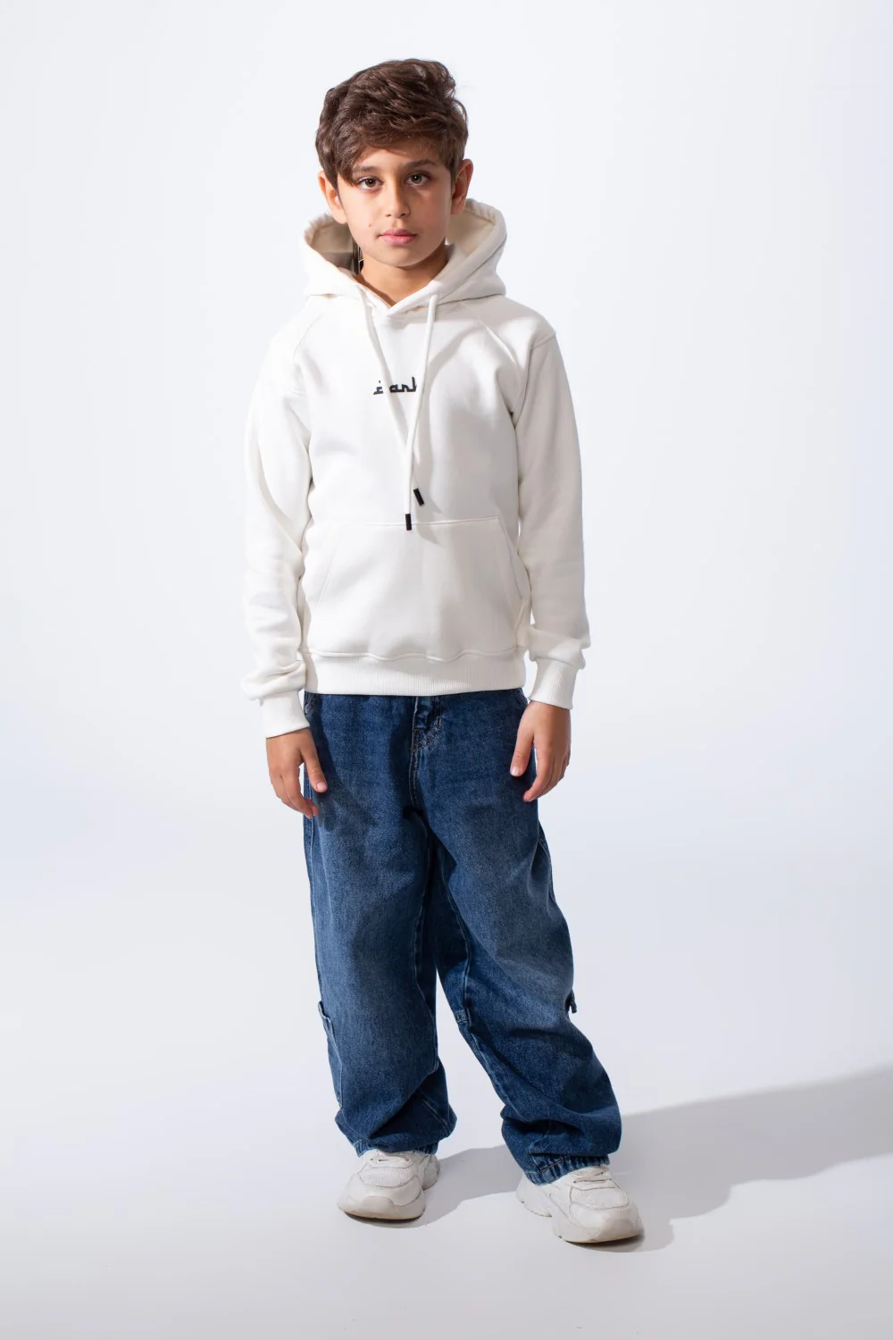 Boy's Melton Oversize Back Graphic Print Hooded Sweatshirt - Image 7