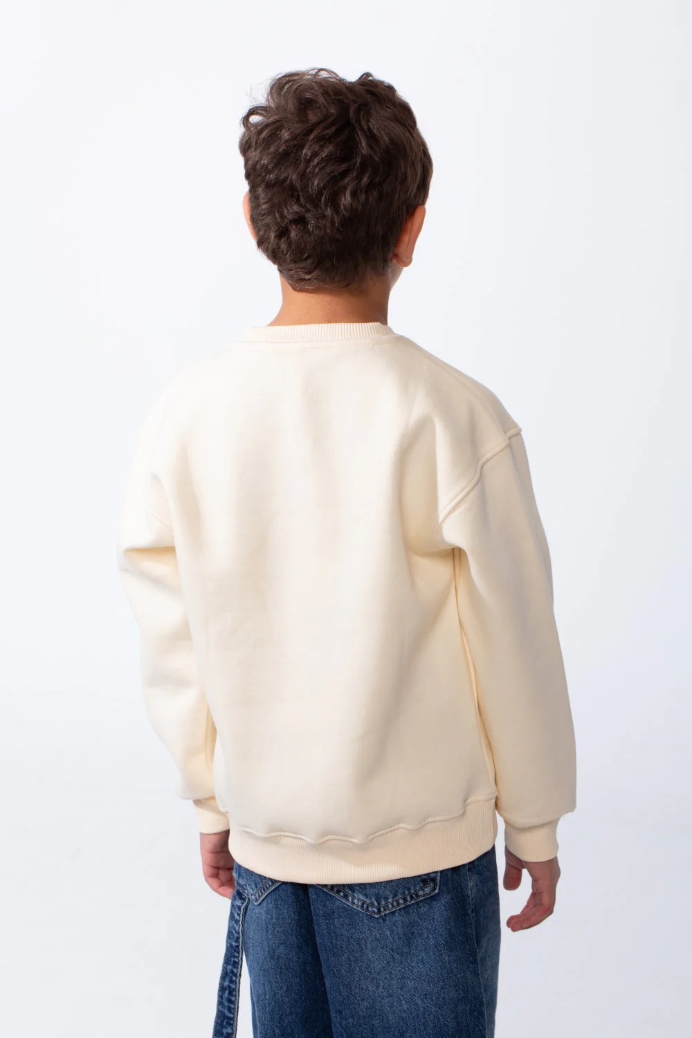 Boy's Melton Oversize Front Yes Print Round Neck Sweatshirt - Image 2