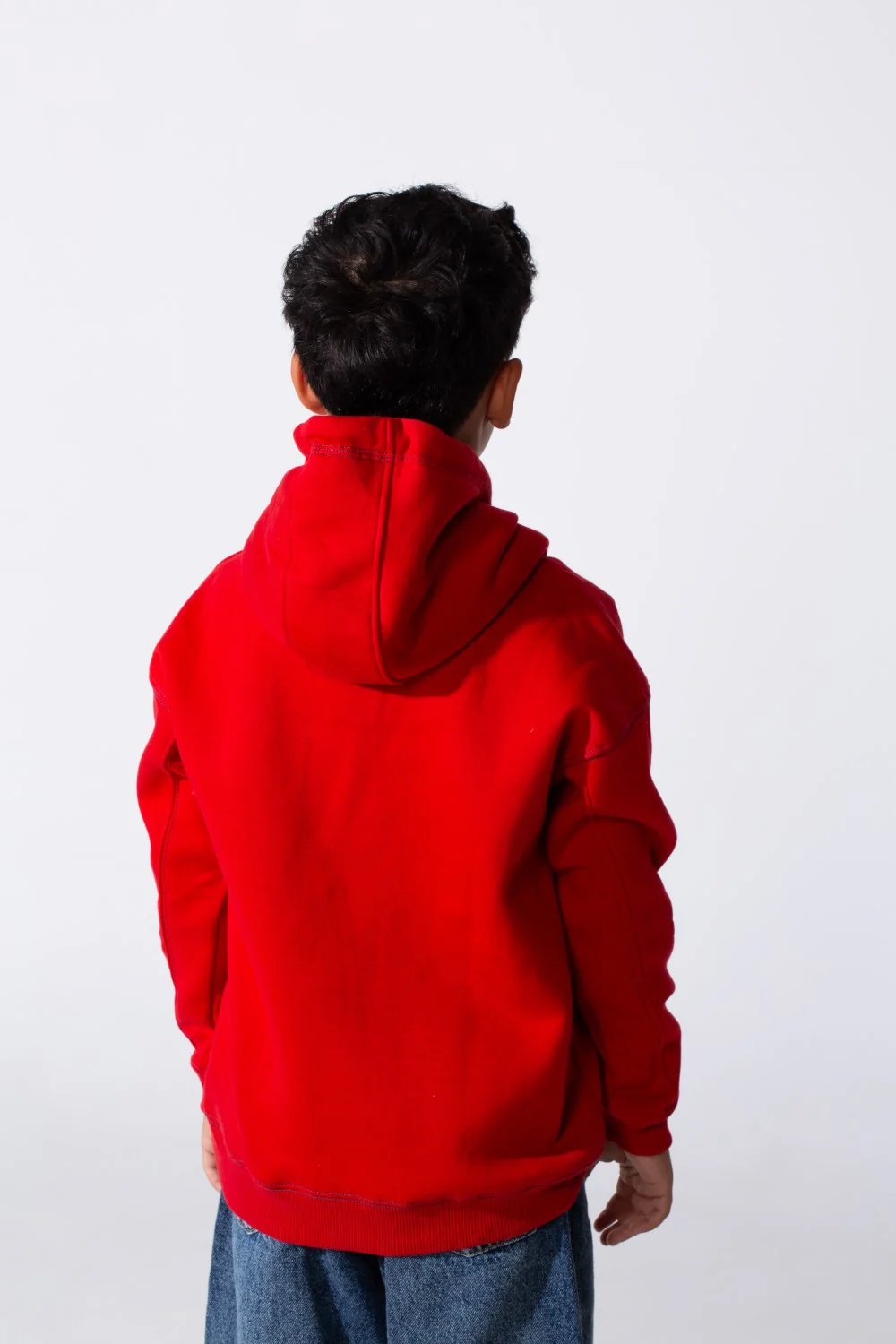 Boy's Milton Oversized Hood Sweatshirt With Text Print On The Front Long Sleeves - Image 10