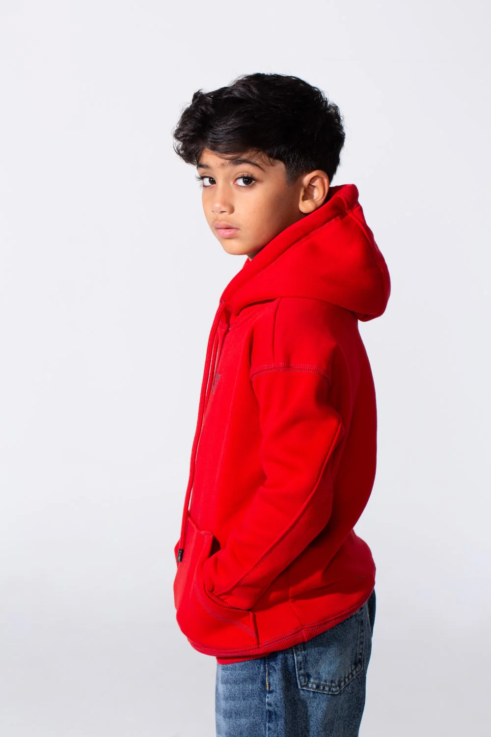 Boy's Milton Oversized Hood Sweatshirt With Text Print On The Front Long Sleeves - Image 11