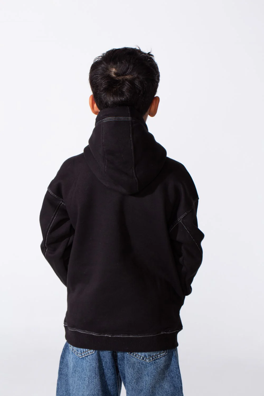 Boy's Milton Oversized Hood Sweatshirt With Text Print On The Front Long Sleeves - Image 2